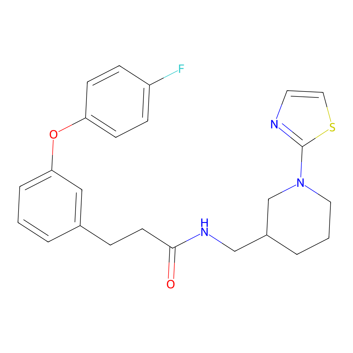 3-(3-(4-fluorophenoxy)phenyl)-N-((1-(thiazol-2-yl)piperidin-3-yl)methyl)propanamide molecular structure, CAS 1790197-74-8