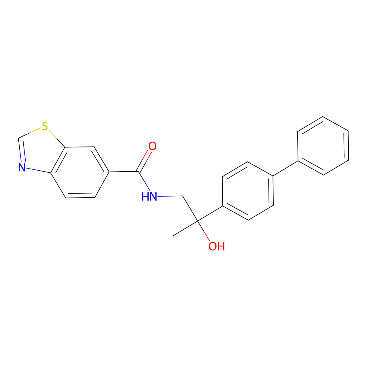 N-(2-([1,1'-biphenyl]-4-yl)-2-hydroxypropyl)benzo[d]thiazole-6-carboxamide molecular structure, CAS 1790198-26-3
