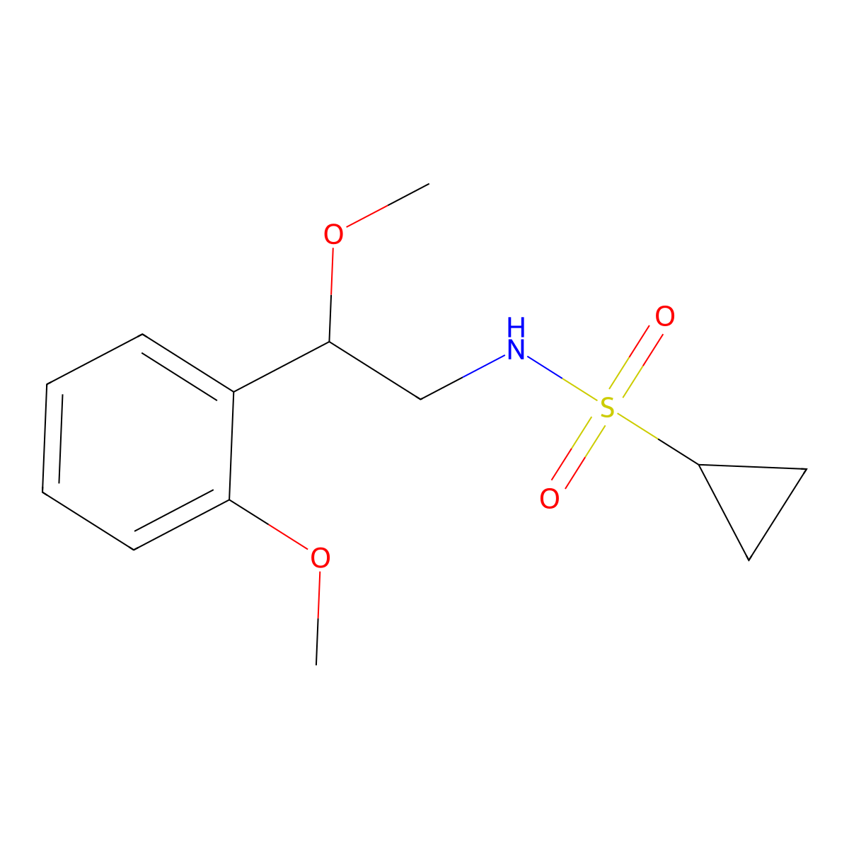 N-[2-methoxy-2-(2-methoxyphenyl)ethyl]cyclopropanesulfonamide molecular structure, CAS 1790198-38-7