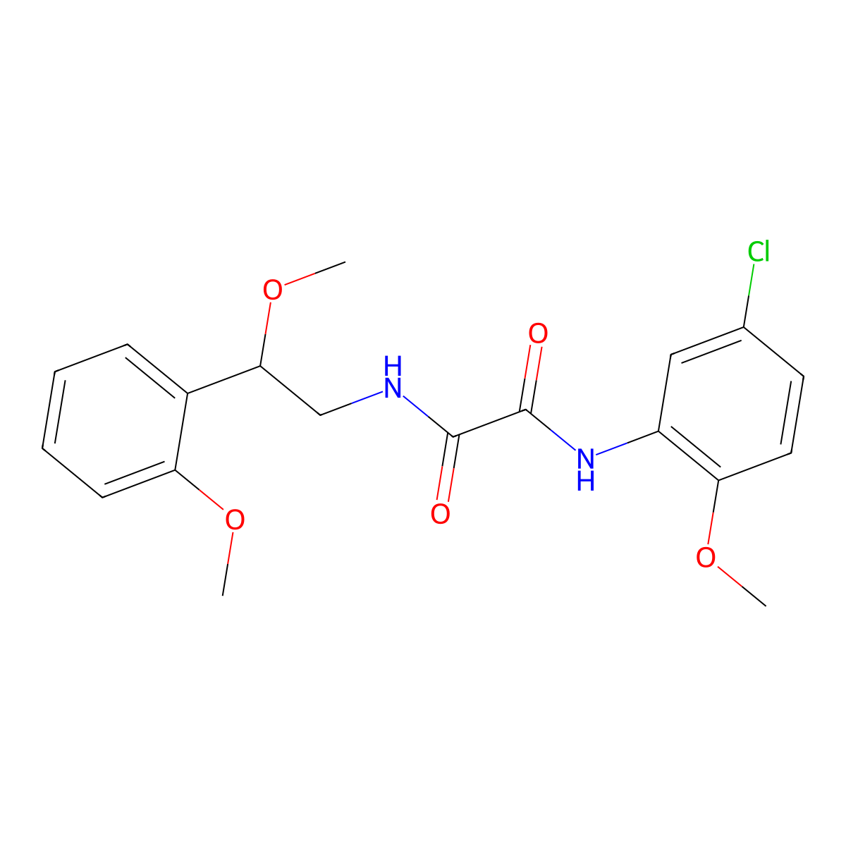 N1-(5-chloro-2-methoxyphenyl)-N2-(2-methoxy-2-(2-methoxyphenyl)ethyl)oxalamide molecular structure, CAS 1790198-56-9