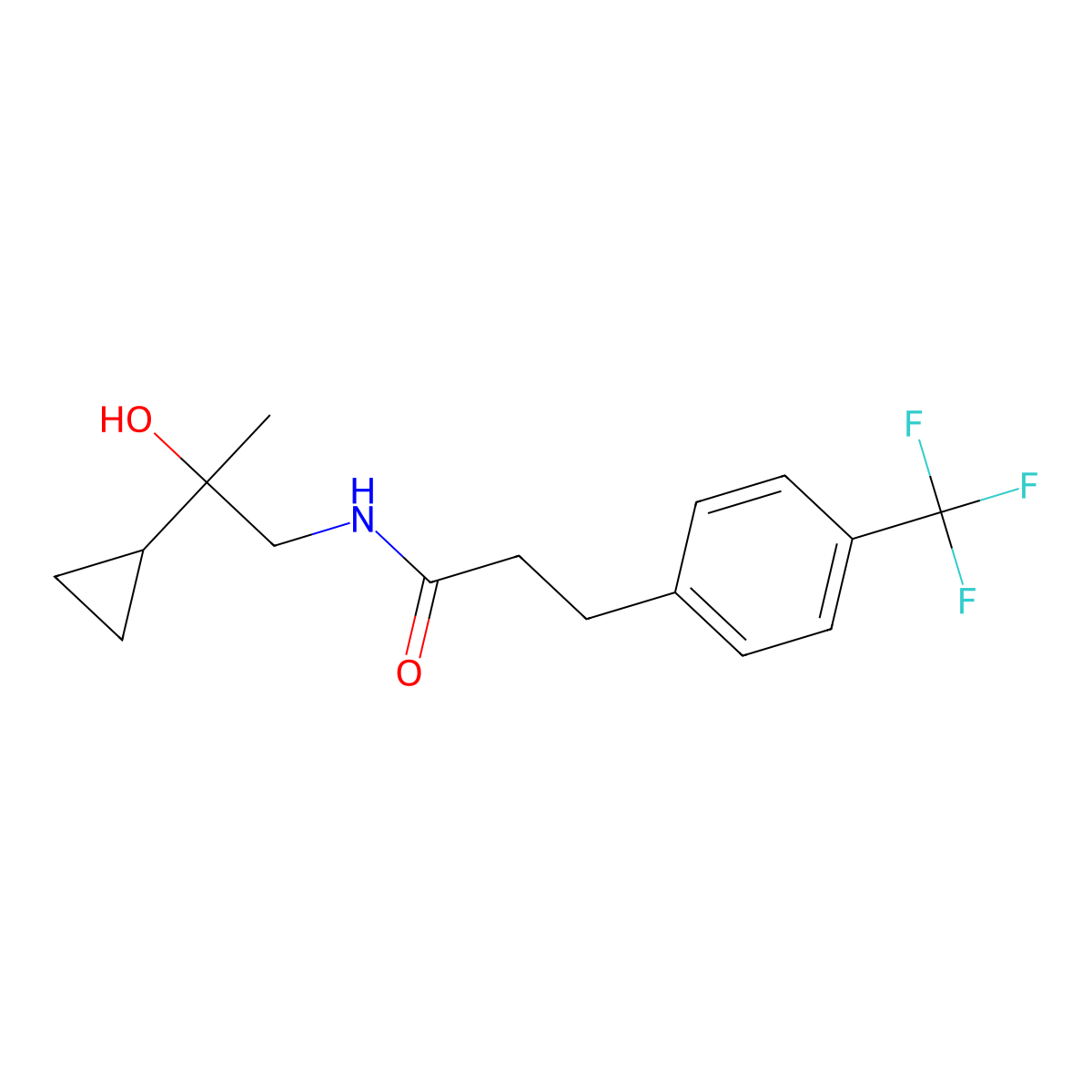 N-(2-cyclopropyl-2-hydroxypropyl)-3-[4-(trifluoromethyl)phenyl]propanamide molecular structure, CAS 1790198-59-2