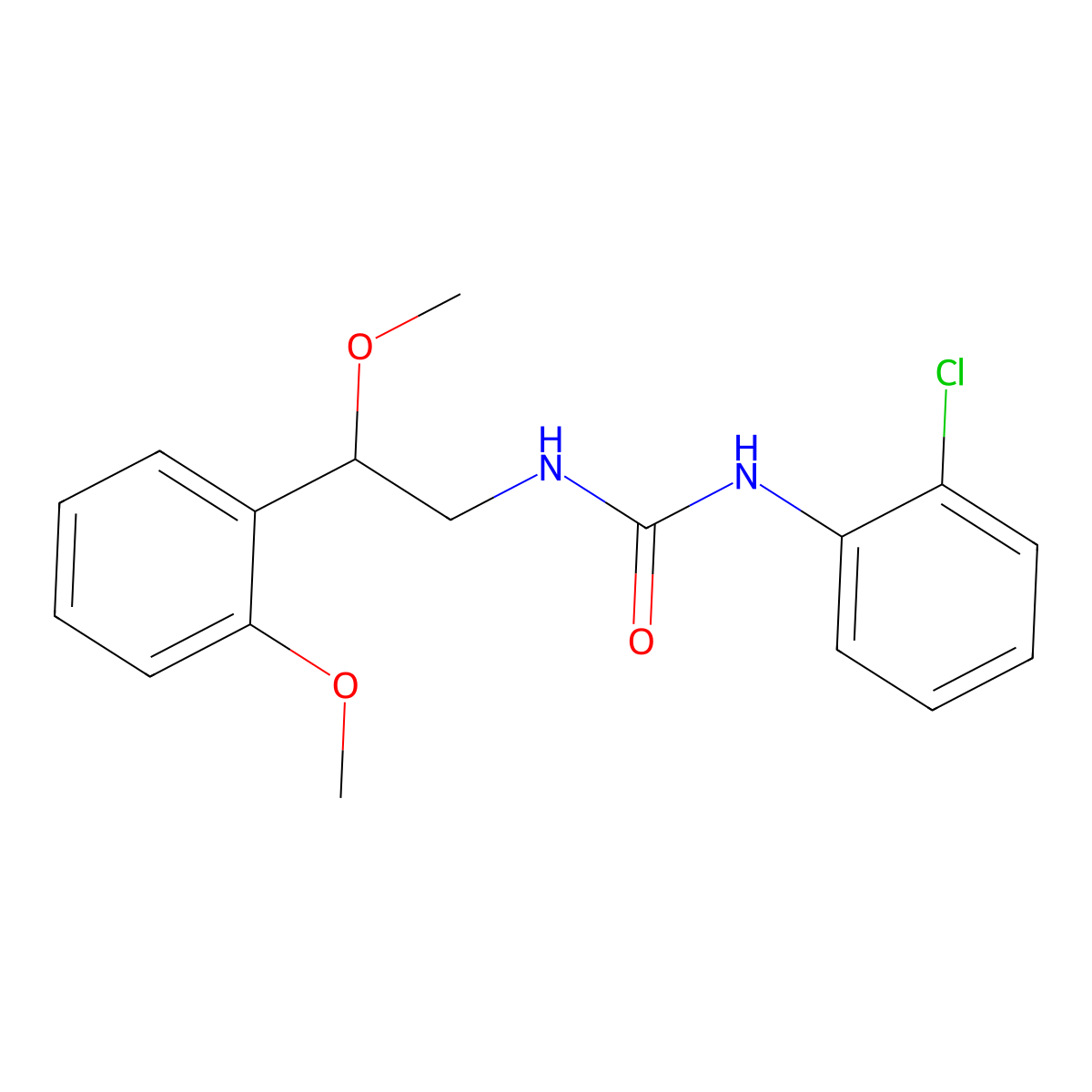 1-(2-Chlorophenyl)-3-[2-methoxy-2-(2-methoxyphenyl)ethyl]urea molecular structure, CAS 1790198-70-7