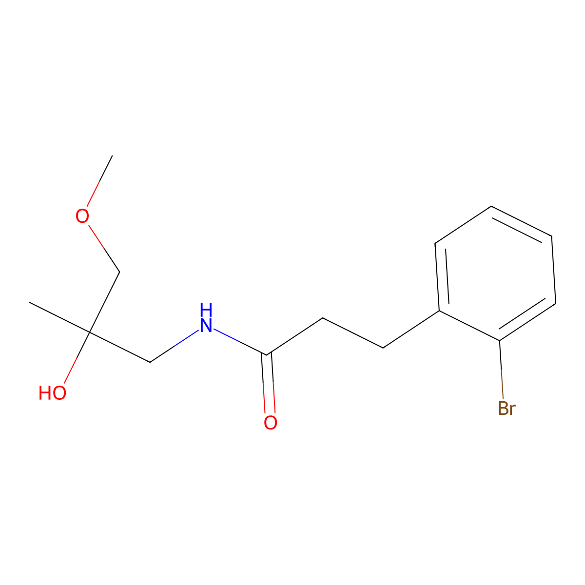 3-(2-bromophenyl)-N-(2-hydroxy-3-methoxy-2-methylpropyl)propanamide molecular structure, CAS 1790198-78-5