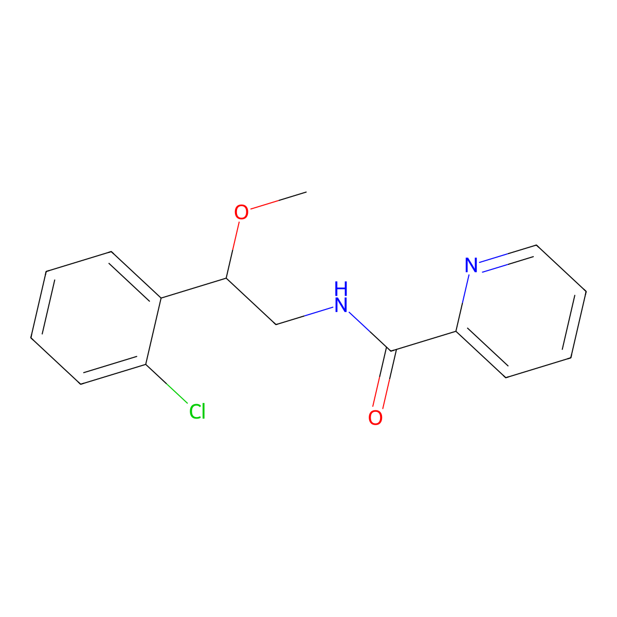 N-(2-(2-chlorophenyl)-2-methoxyethyl)picolinamide molecular structure, CAS 1790198-92-3