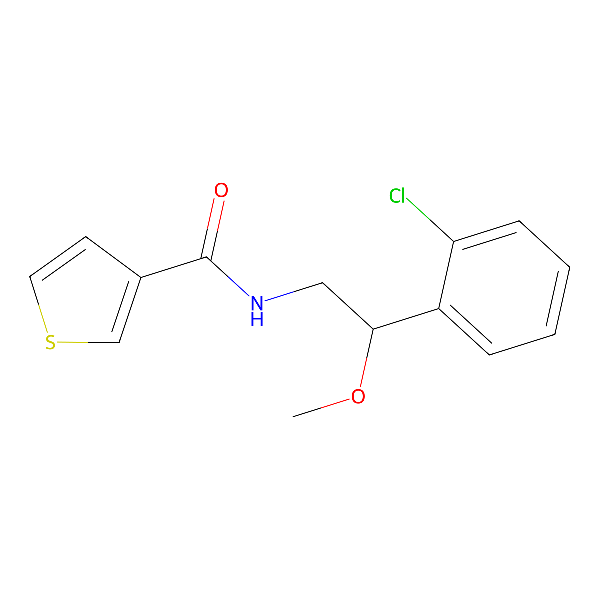 N-[2-(2-chlorophenyl)-2-methoxyethyl]thiophene-3-carboxamide molecular structure, CAS 1790199-01-7