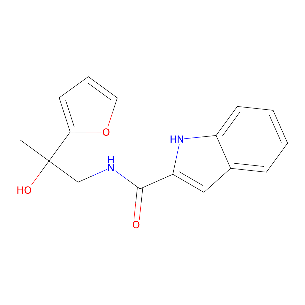 N-[2-(furan-2-yl)-2-hydroxypropyl]-1H-indole-2-carboxamide molecular structure, CAS 1790199-03-9