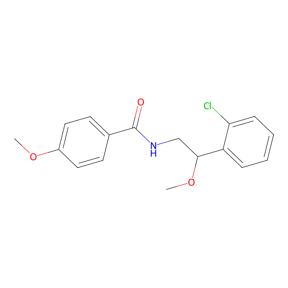 N-[2-(2-chlorophenyl)-2-methoxyethyl]-4-methoxybenzamide molecular structure, CAS 1790199-15-3