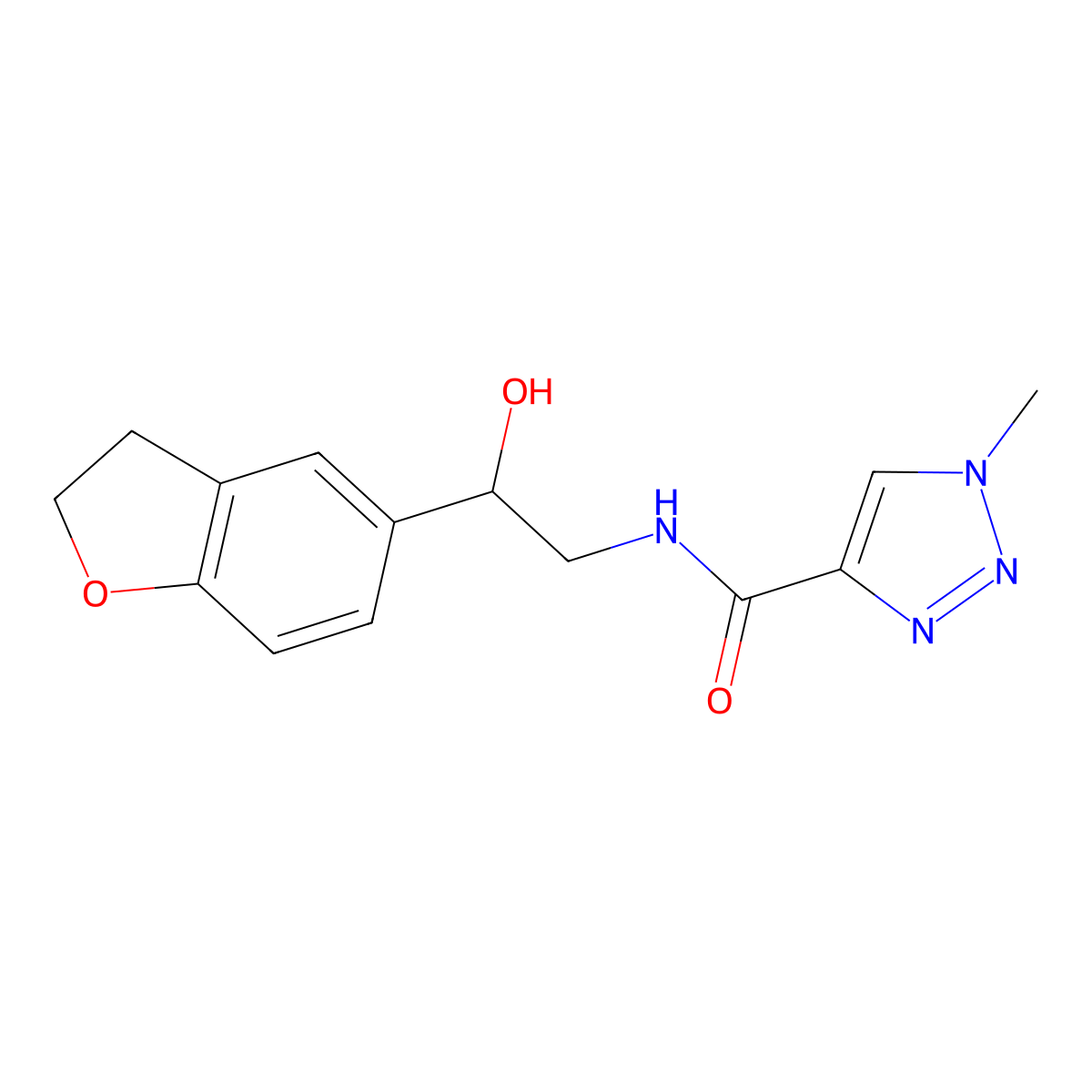 N-(2-(2,3-dihydrobenzofuran-5-yl)-2-hydroxyethyl)-1-methyl-1H-1,2,3-triazole-4-carboxamide molecular structure, CAS 1790199-24-4