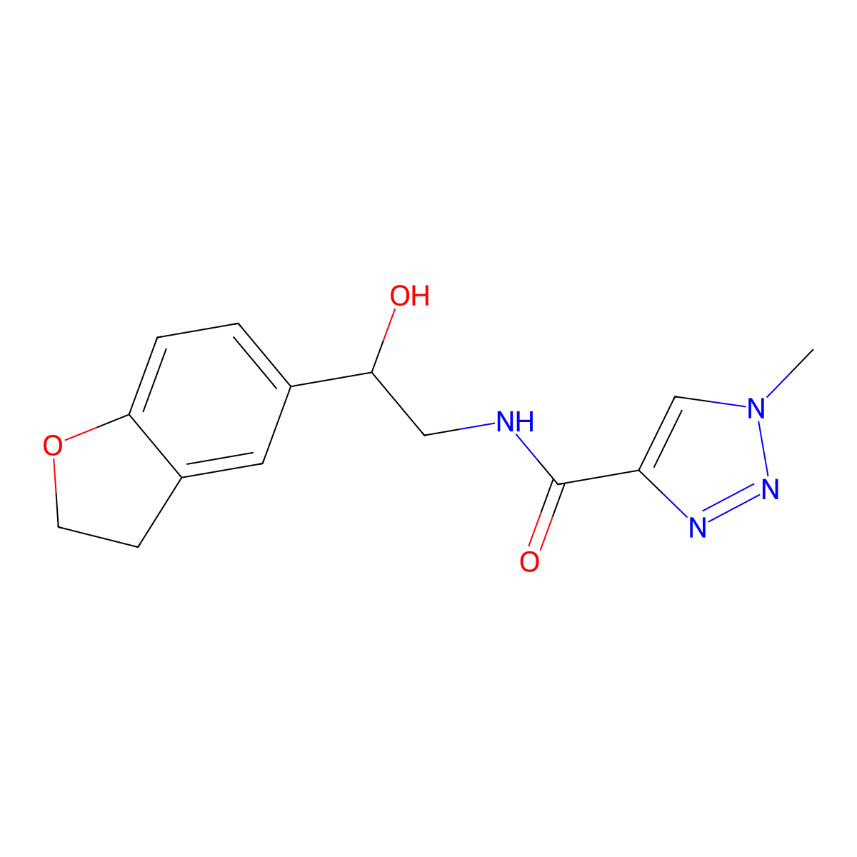 N-(2-(2,3-dihydrobenzofuran-5-yl)-2-hydroxyethyl)-1-methyl-1H-1,2,3-triazole-4-carboxamide molecular structure, CAS 1790199-24-4