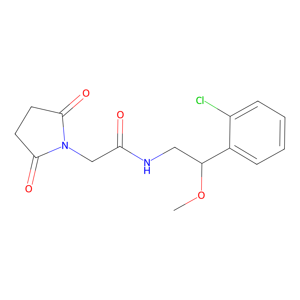 N-[2-(2-chlorophenyl)-2-methoxyethyl]-2-(2,5-dioxopyrrolidin-1-yl)acetamide molecular structure, CAS 1790199-25-5