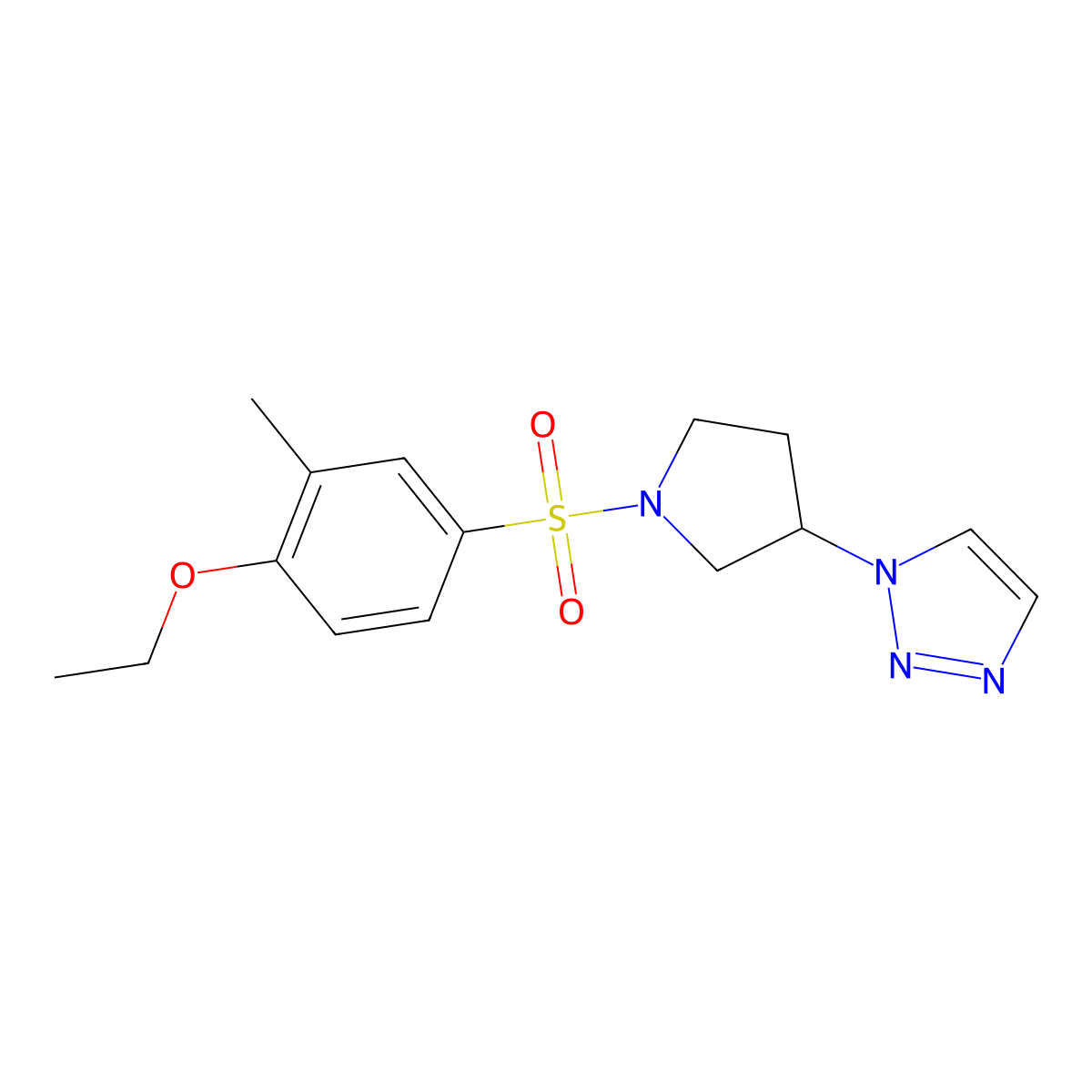 1-(1-((4-ethoxy-3-methylphenyl)sulfonyl)pyrrolidin-3-yl)-1H-1,2,3-triazole molecular structure, CAS 1790199-31-3