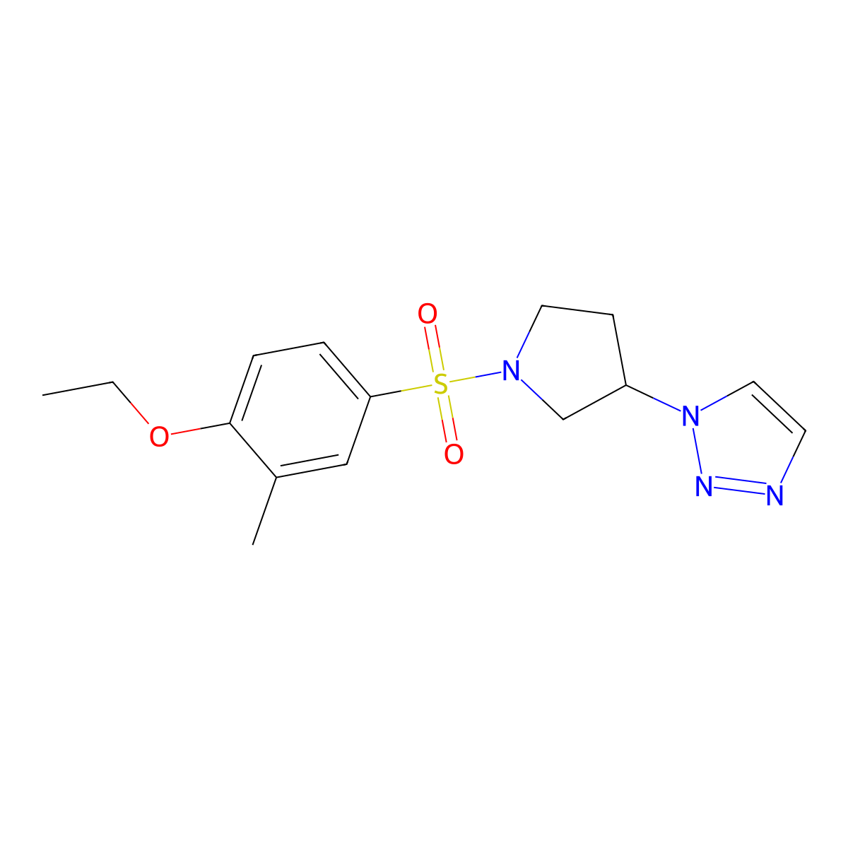 1-(1-((4-ethoxy-3-methylphenyl)sulfonyl)pyrrolidin-3-yl)-1H-1,2,3-triazole molecular structure, CAS 1790199-31-3