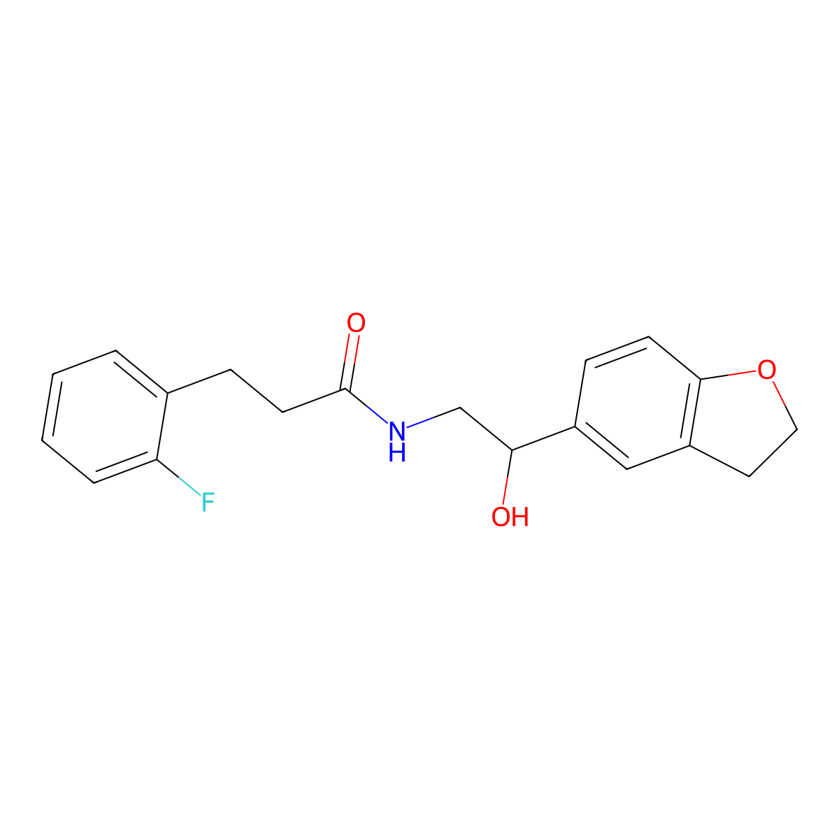 N-(2-(2,3-dihydrobenzofuran-5-yl)-2-hydroxyethyl)-3-(2-fluorophenyl)propanamide molecular structure, CAS 1790199-32-4