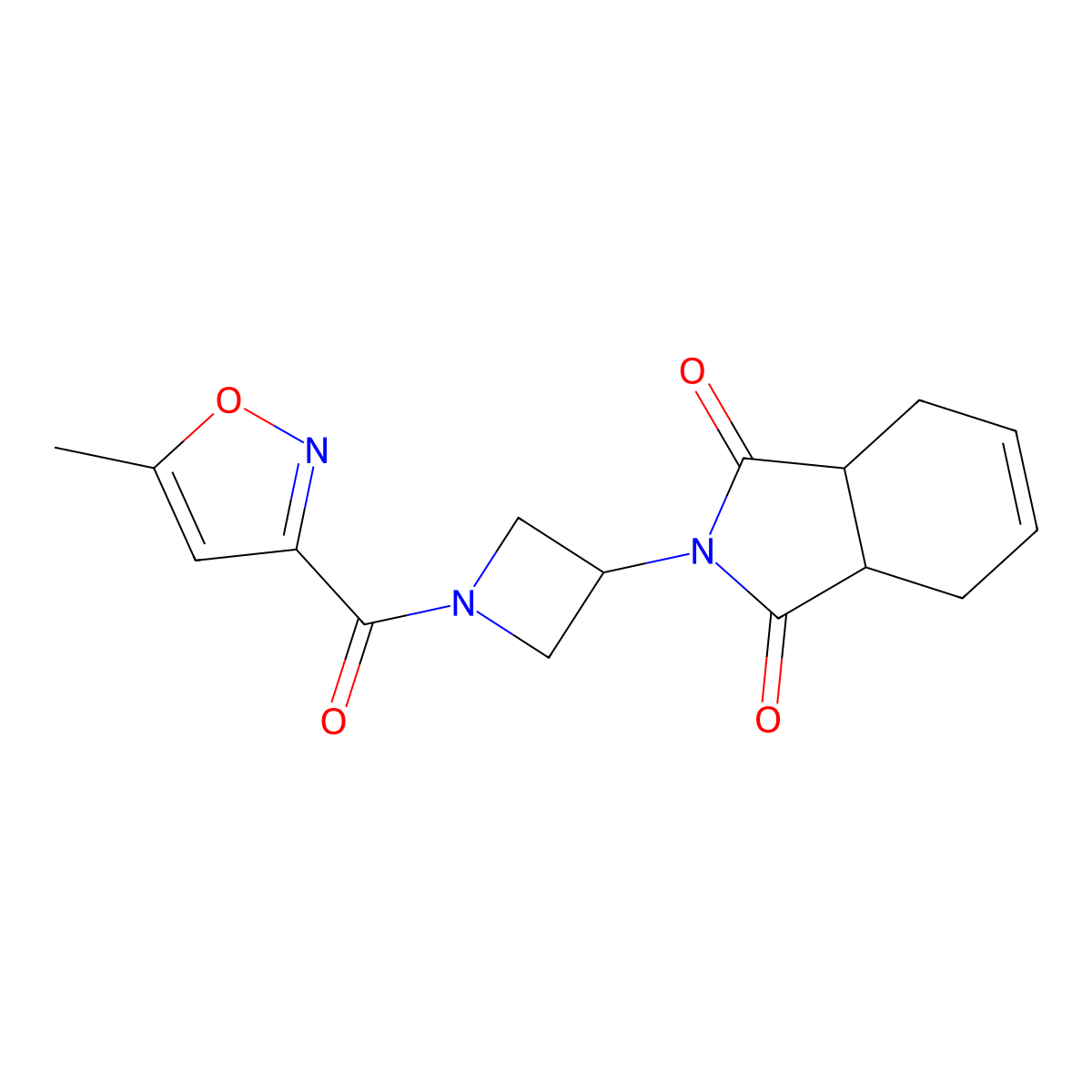 2-(1-(5-methylisoxazole-3-carbonyl)azetidin-3-yl)-3a,4,7,7a-tetrahydro-1H-isoindole-1,3(2H)-dione molecular structure, CAS 1790199-39-1