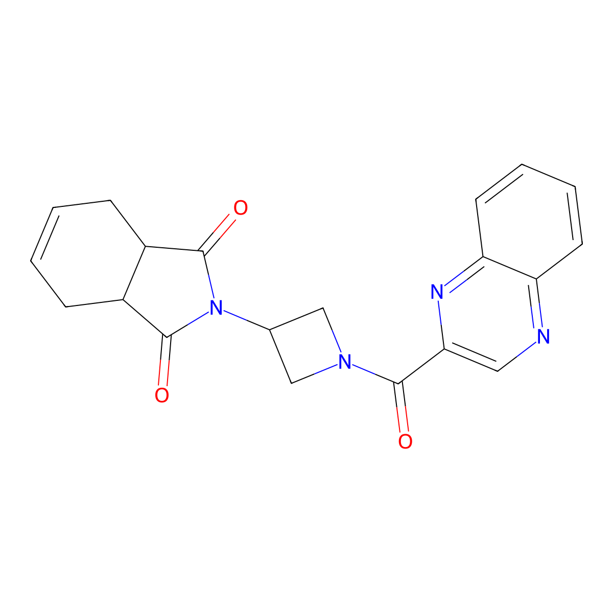 2-(1-(quinoxaline-2-carbonyl)azetidin-3-yl)-3a,4,7,7a-tetrahydro-1H-isoindole-1,3(2H)-dione molecular structure, CAS 1790199-50-6