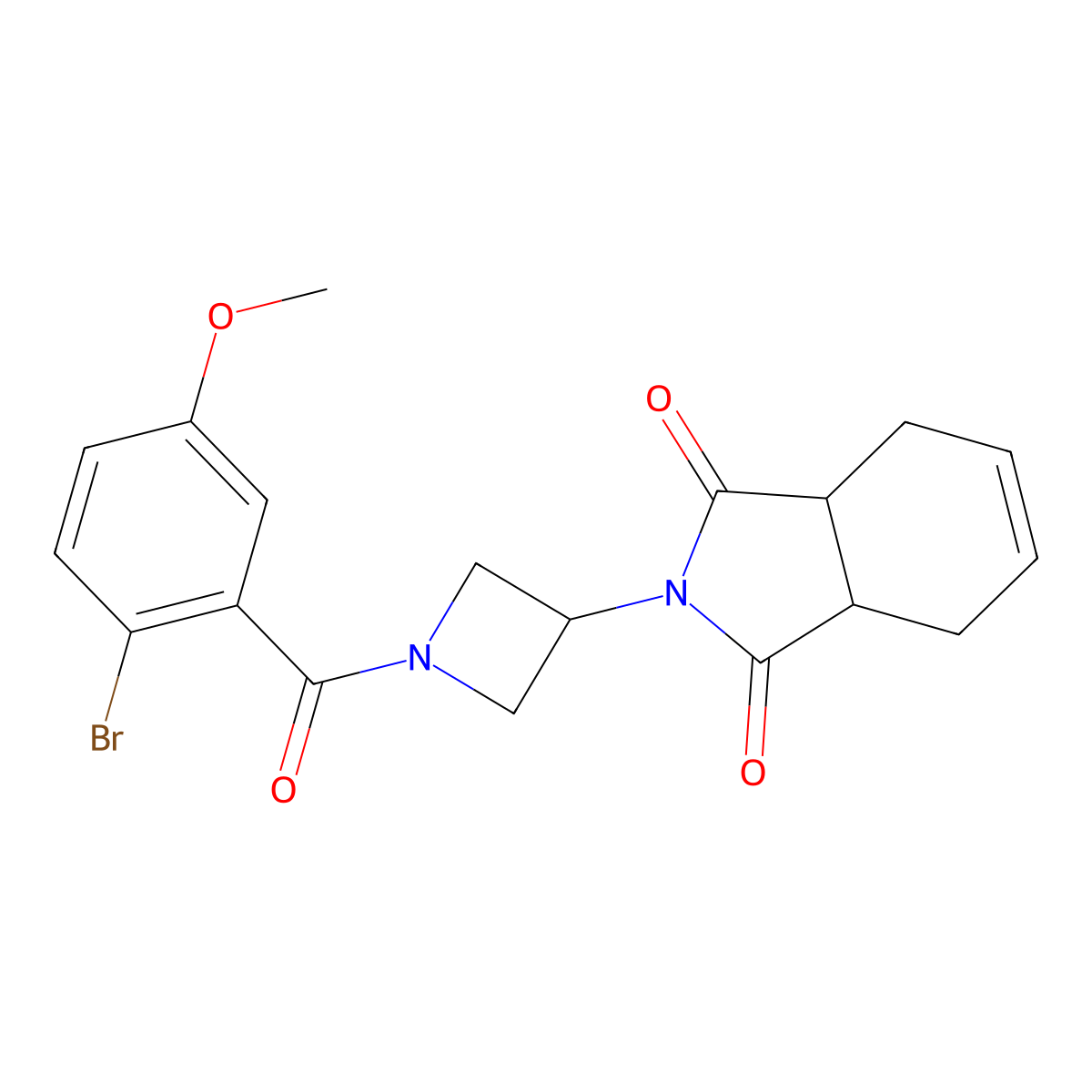 2-(1-(2-bromo-5-methoxybenzoyl)azetidin-3-yl)-3a,4,7,7a-tetrahydro-1H-isoindole-1,3(2H)-dione molecular structure, CAS 1790199-59-5