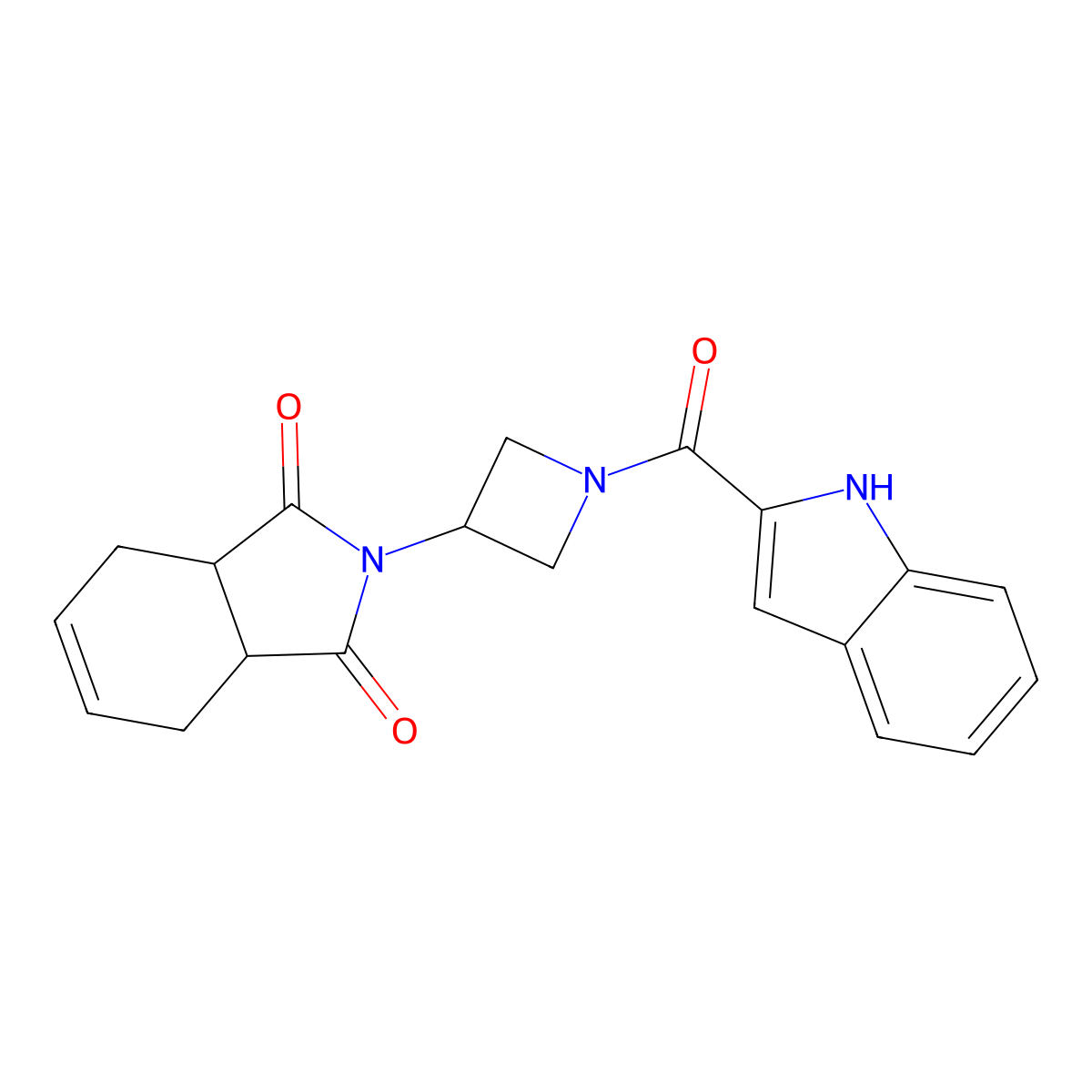 2-(1-(1H-indole-2-carbonyl)azetidin-3-yl)-3a,4,7,7a-tetrahydro-1H-isoindole-1,3(2H)-dione molecular structure, CAS 1790199-66-4