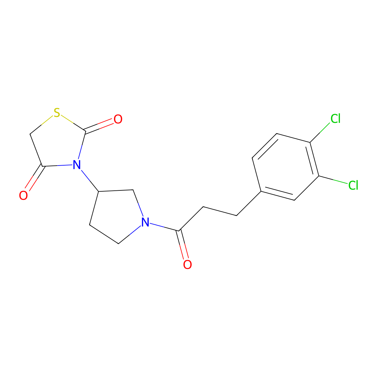 3-(1-(3-(3,4-Dichlorophenyl)propanoyl)pyrrolidin-3-yl)thiazolidine-2,4-dione molecular structure, CAS 1790201-44-3