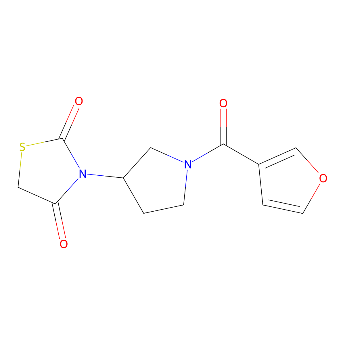3-(1-(Furan-3-carbonyl)pyrrolidin-3-yl)thiazolidine-2,4-dione molecular structure, CAS 1790201-50-1