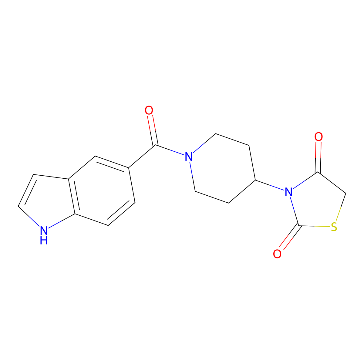 3-(1-(1H-indole-5-carbonyl)piperidin-4-yl)thiazolidine-2,4-dione molecular structure, CAS 1790201-54-5