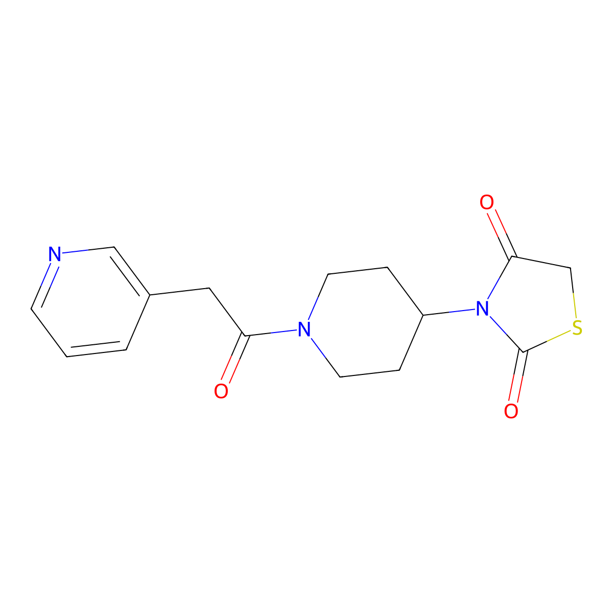 3-(1-(2-(Pyridin-3-yl)acetyl)piperidin-4-yl)thiazolidine-2,4-dione molecular structure, CAS 1790201-65-8