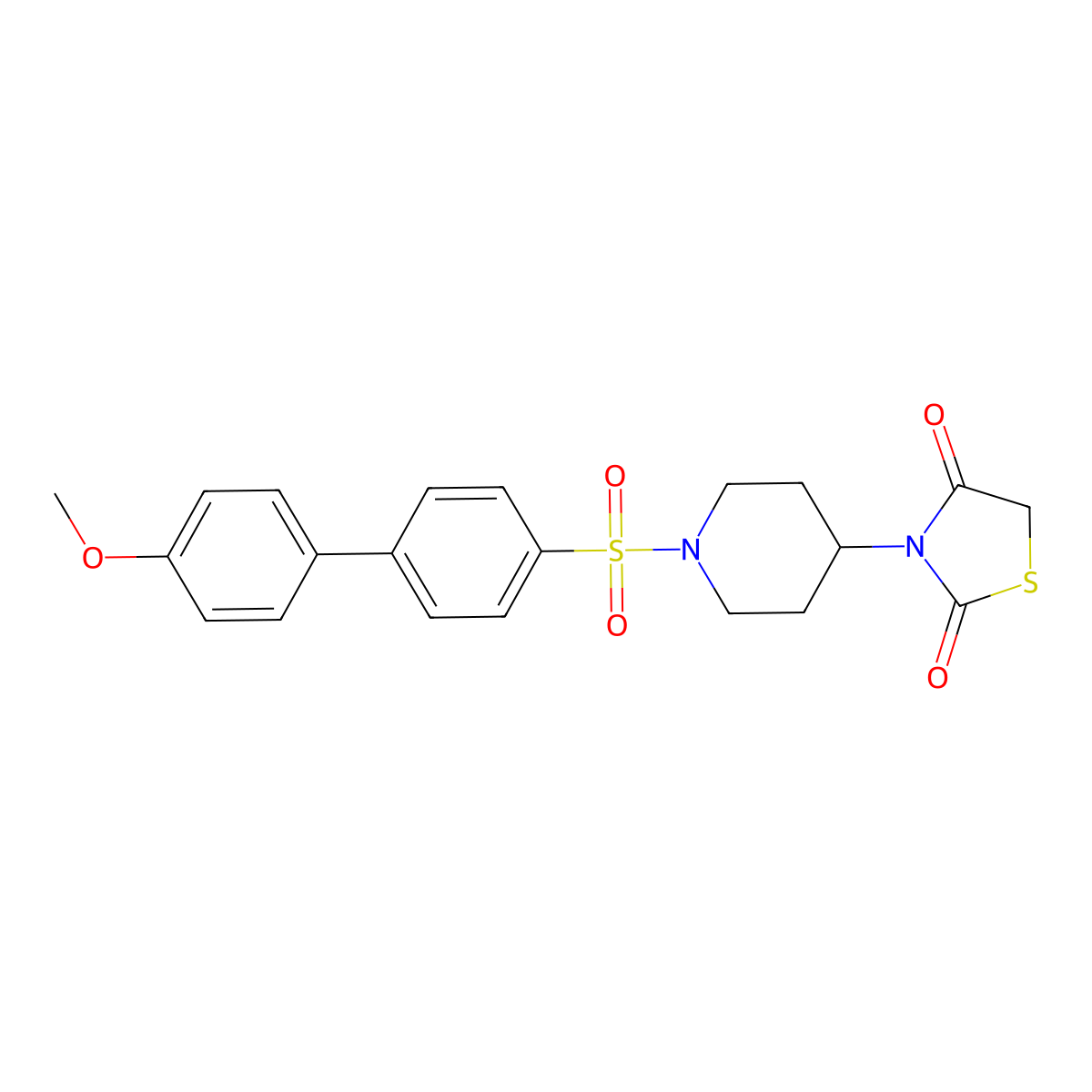 3-(1-((4'-Methoxy-[1,1'-biphenyl]-4-yl)sulfonyl)piperidin-4-yl)thiazolidine-2,4-dione molecular structure, CAS 1790201-79-4