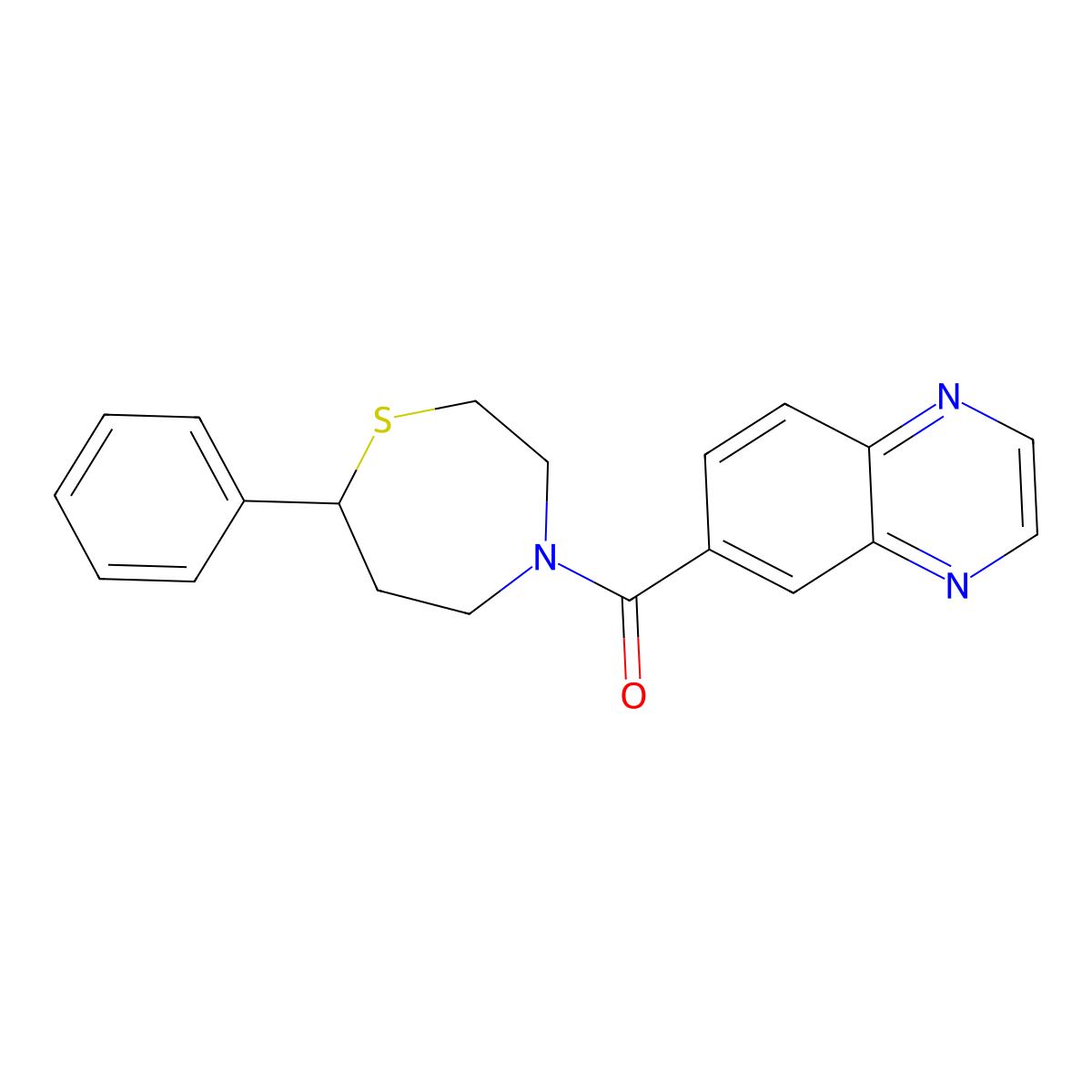 (7-Phenyl-1,4-thiazepan-4-yl)(quinoxalin-6-yl)methanone molecular structure, CAS 1790201-95-4