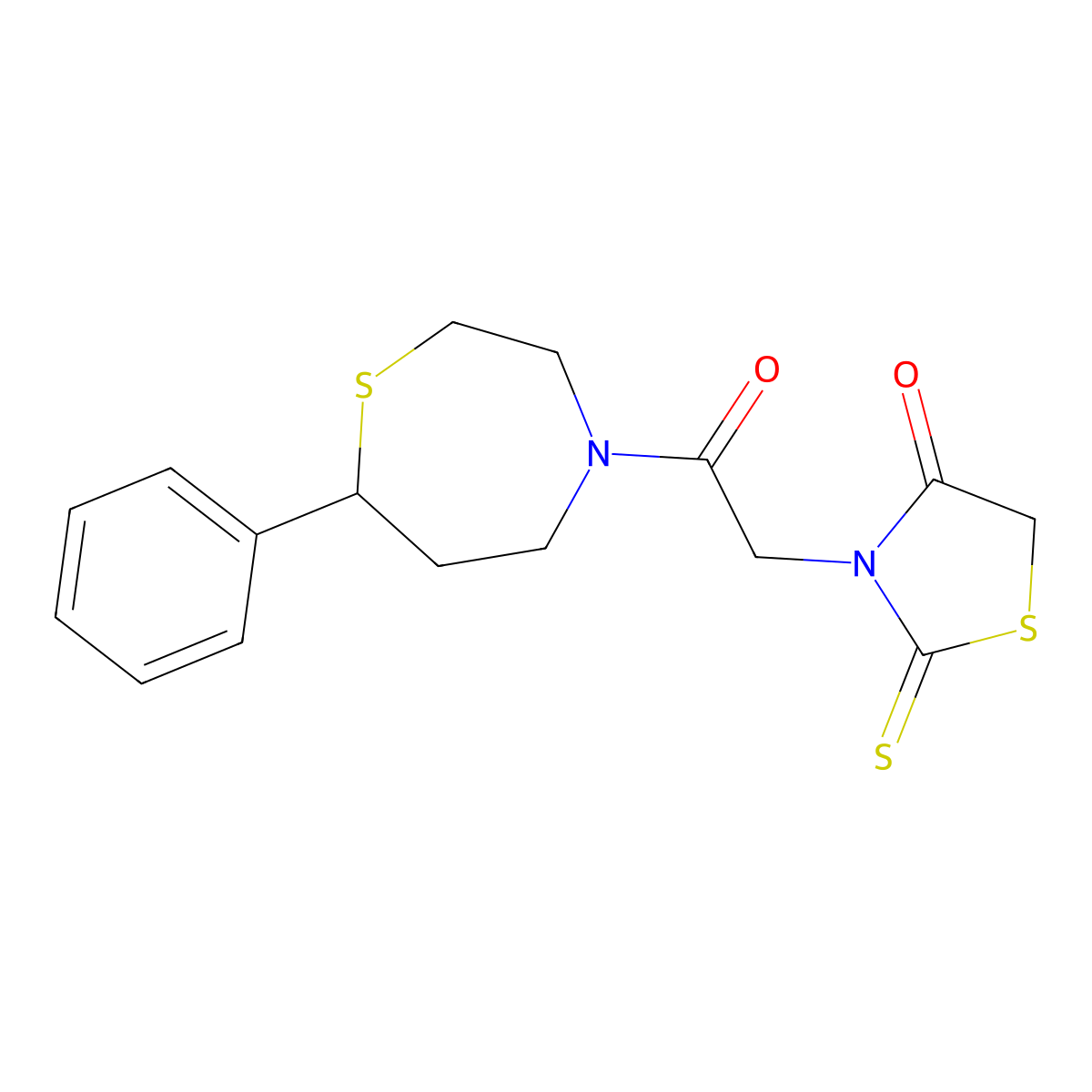 3-(2-Oxo-2-(7-phenyl-1,4-thiazepan-4-yl)ethyl)-2-thioxothiazolidin-4-one molecular structure, CAS 1790202-03-7
