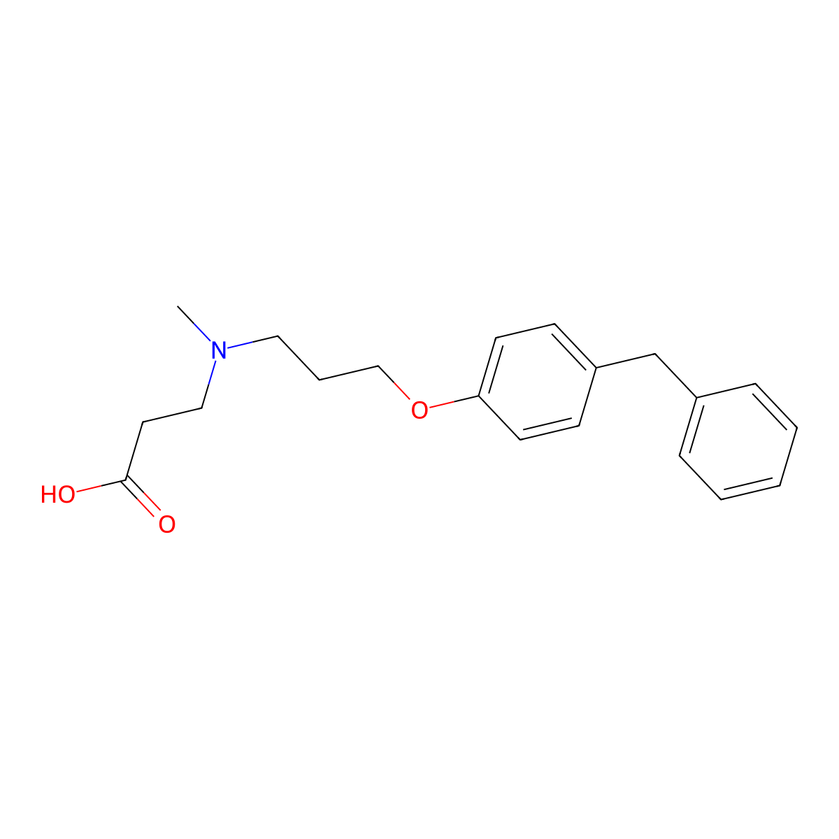 N-[3-(4-Benzylphenoxy)propyl]-N-Methyl-Beta-Alanine molecular structure, CAS 179022-08-3