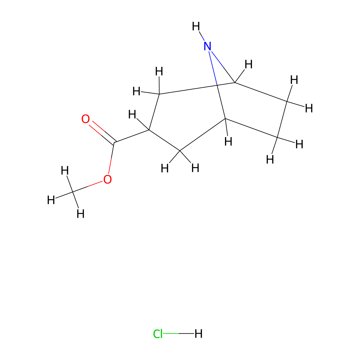 Methyl 8-azabicyclo(3.2.1)octane-3-carboxylate--hydrogen chloride (1/1) molecular structure, CAS 179022-43-6