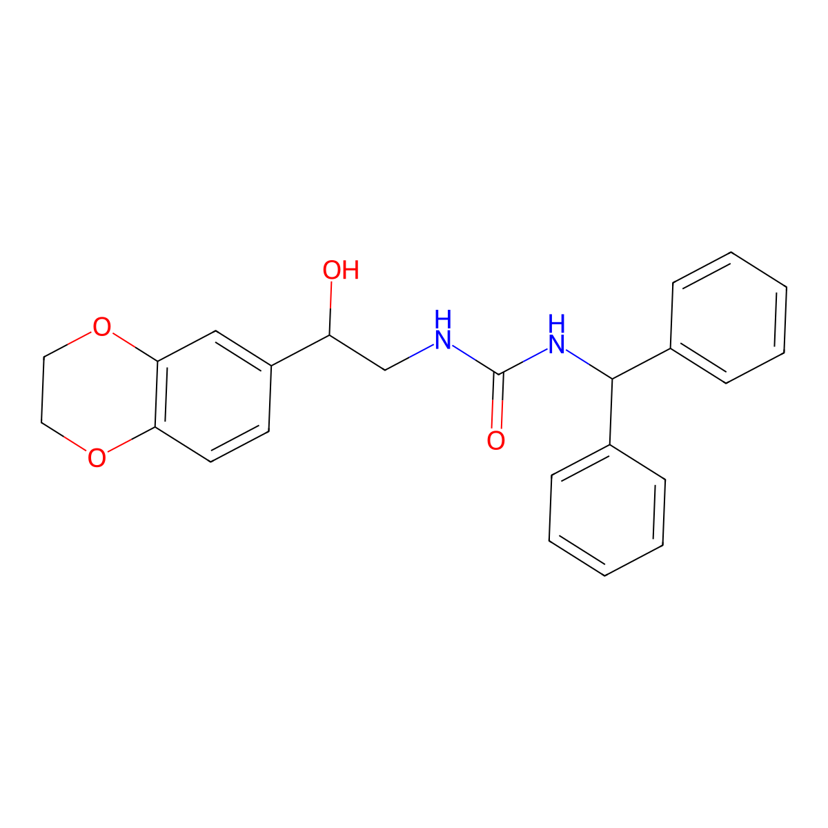 1-Benzhydryl-3-(2-(2,3-dihydrobenzo[b][1,4]dioxin-6-yl)-2-hydroxyethyl)urea molecular structure, CAS 1790234-95-5