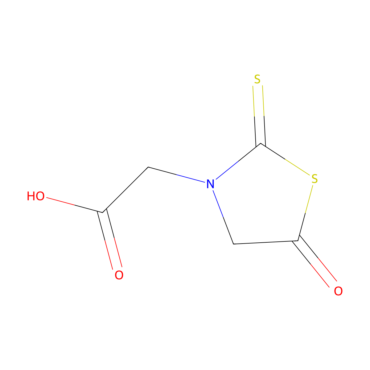 2-(5-oxo-2-sulfanylidene-1,3-thiazolidin-3-yl)acetic Acid molecular structure, CAS 179027-75-9