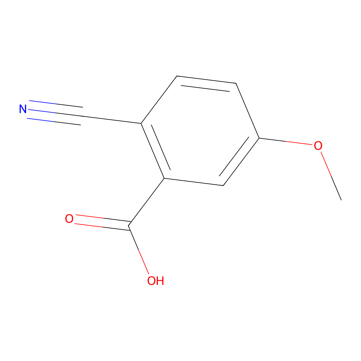 2-Cyano-5-methoxybenzoic acid molecular structure, CAS 179028-65-0