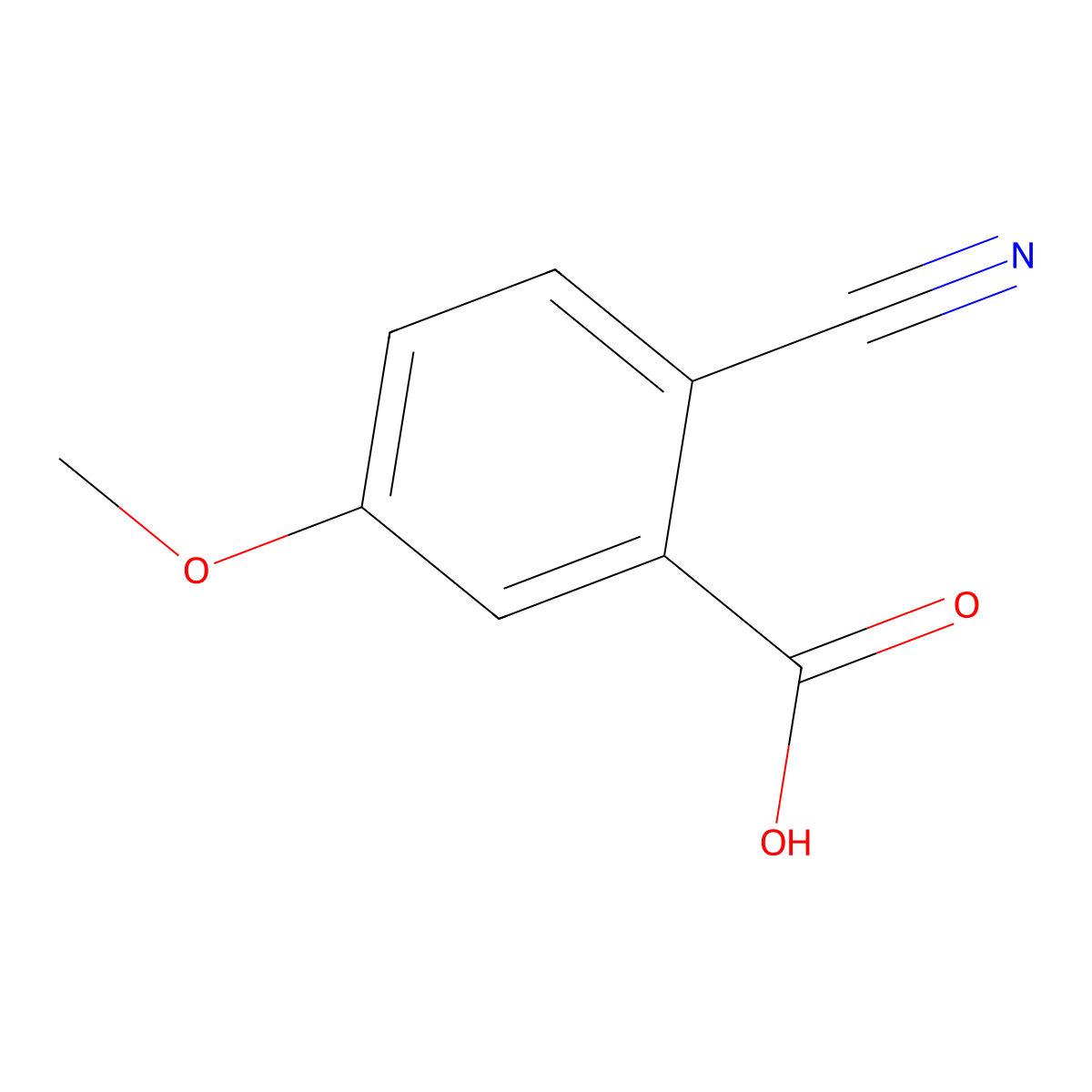 2-Cyano-5-methoxybenzoic acid molecular structure, CAS 179028-65-0