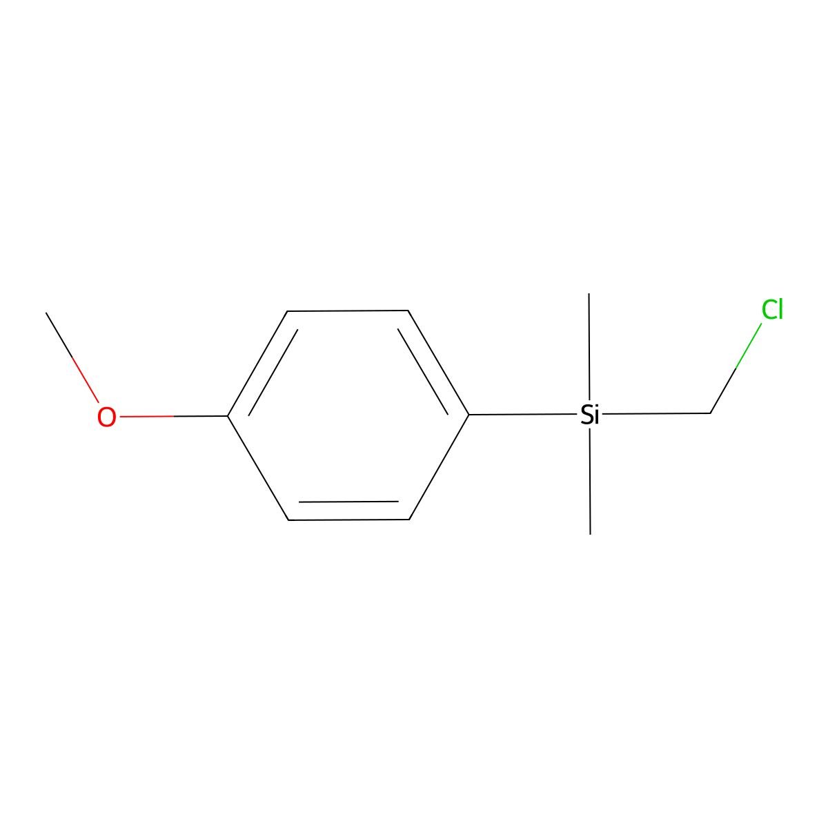 (Chloromethyl)(4-methoxyphenyl)dimethylsilane molecular structure, CAS 17903-46-7