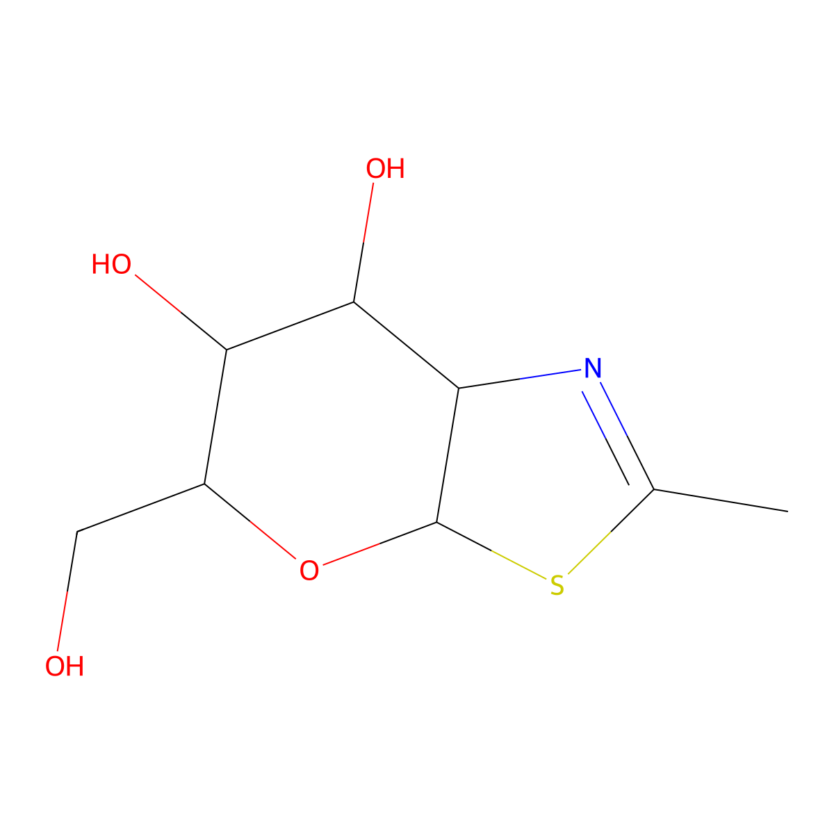 N-Acetyl-glucosamine thiazoline molecular structure, CAS 179030-22-9