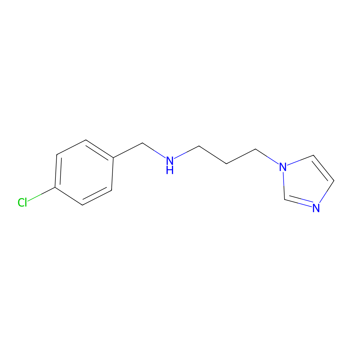 (4-Chlorobenzyl)-(3-imidazol-1-yl-propyl)amine molecular structure, CAS 179033-61-5