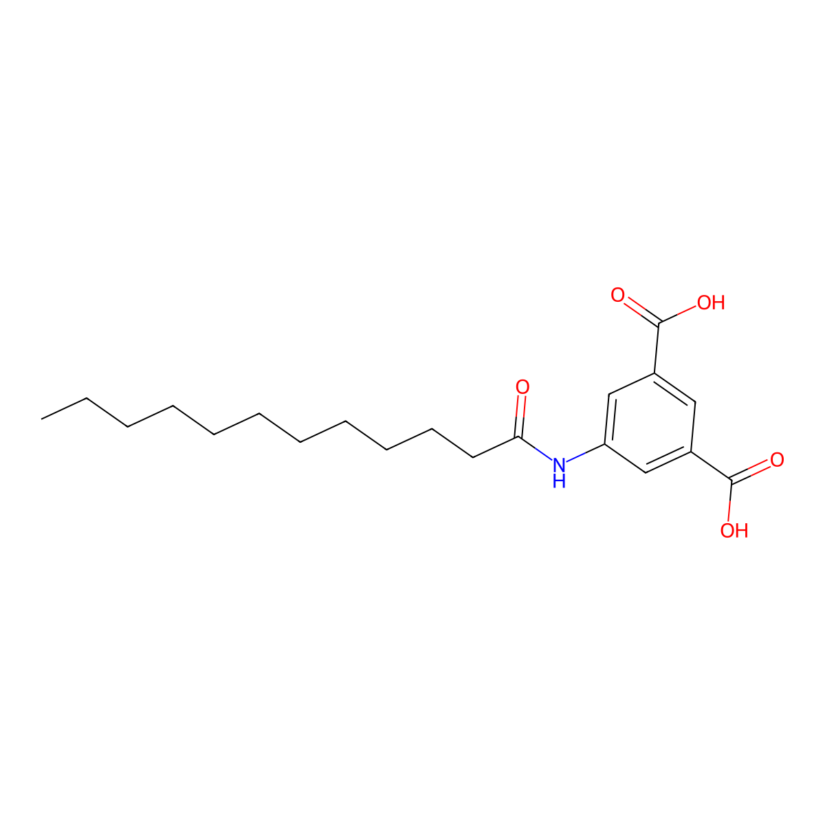 5-(Dodecanoylamino)benzene-1,3-dicarboxylic acid molecular structure, CAS 179033-77-3