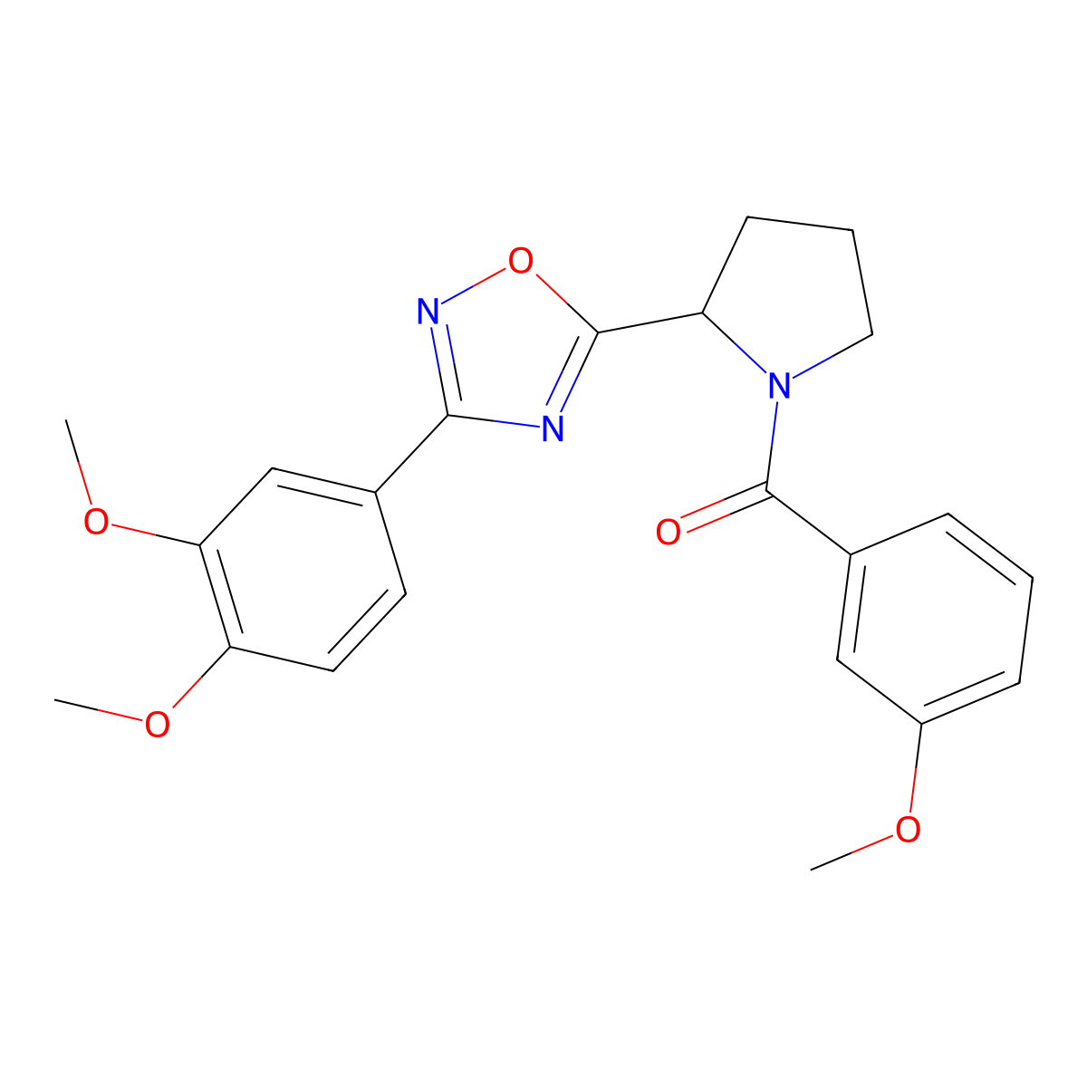3-(3,4-Dimethoxyphenyl)-5-[1-(3-methoxybenzoyl)pyrrolidin-2-yl]-1,2,4-oxadiazole molecular structure, CAS 1790341-16-0