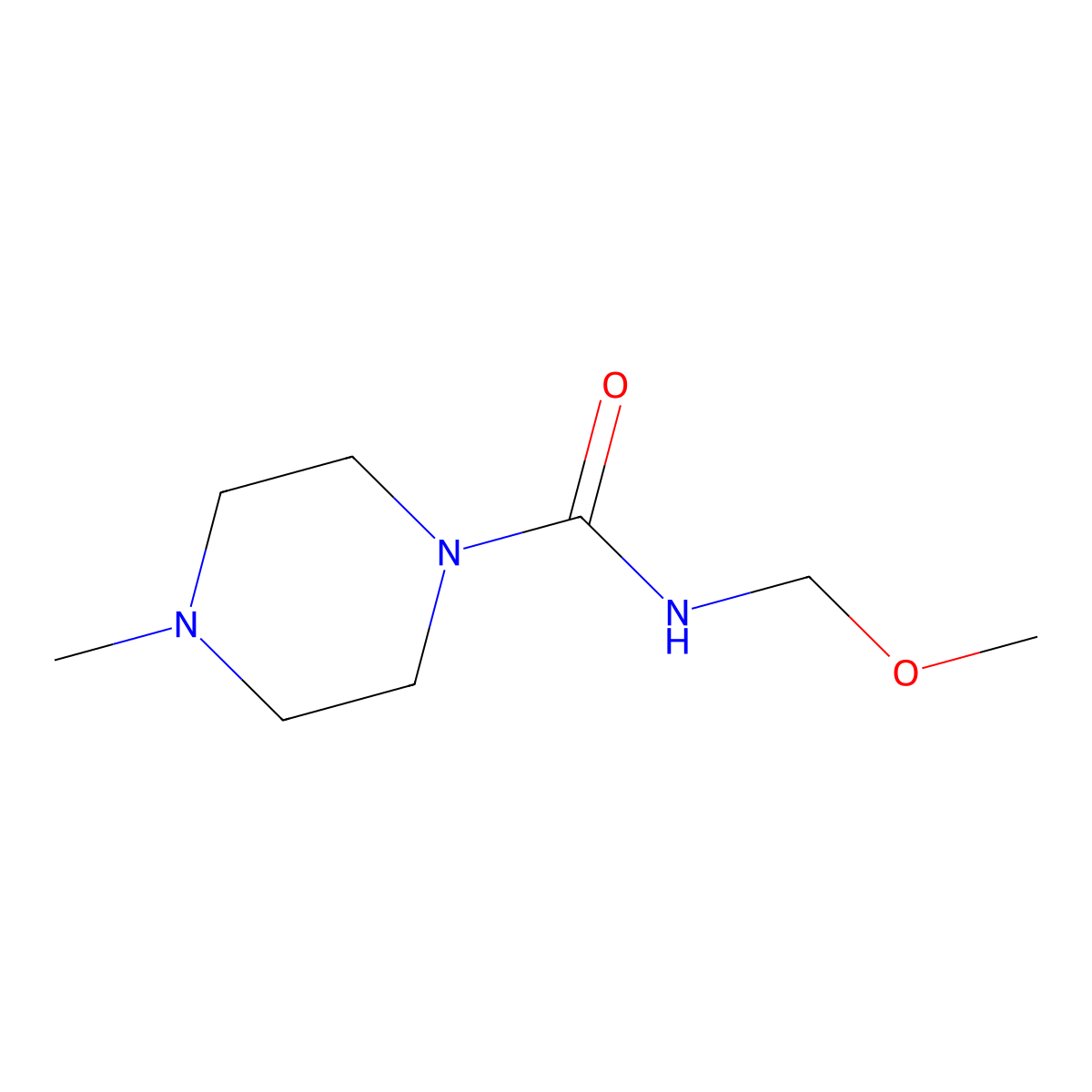 N-(methoxymethyl)-4-methylpiperazine-1-carboxamide molecular structure, CAS 1790342-05-0