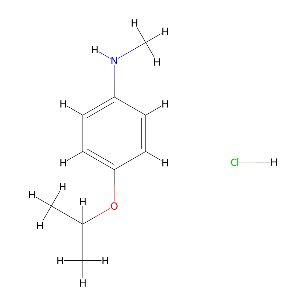 N-methyl-4-(propan-2-yloxy)aniline hydrochloride molecular structure, CAS 1790361-96-4