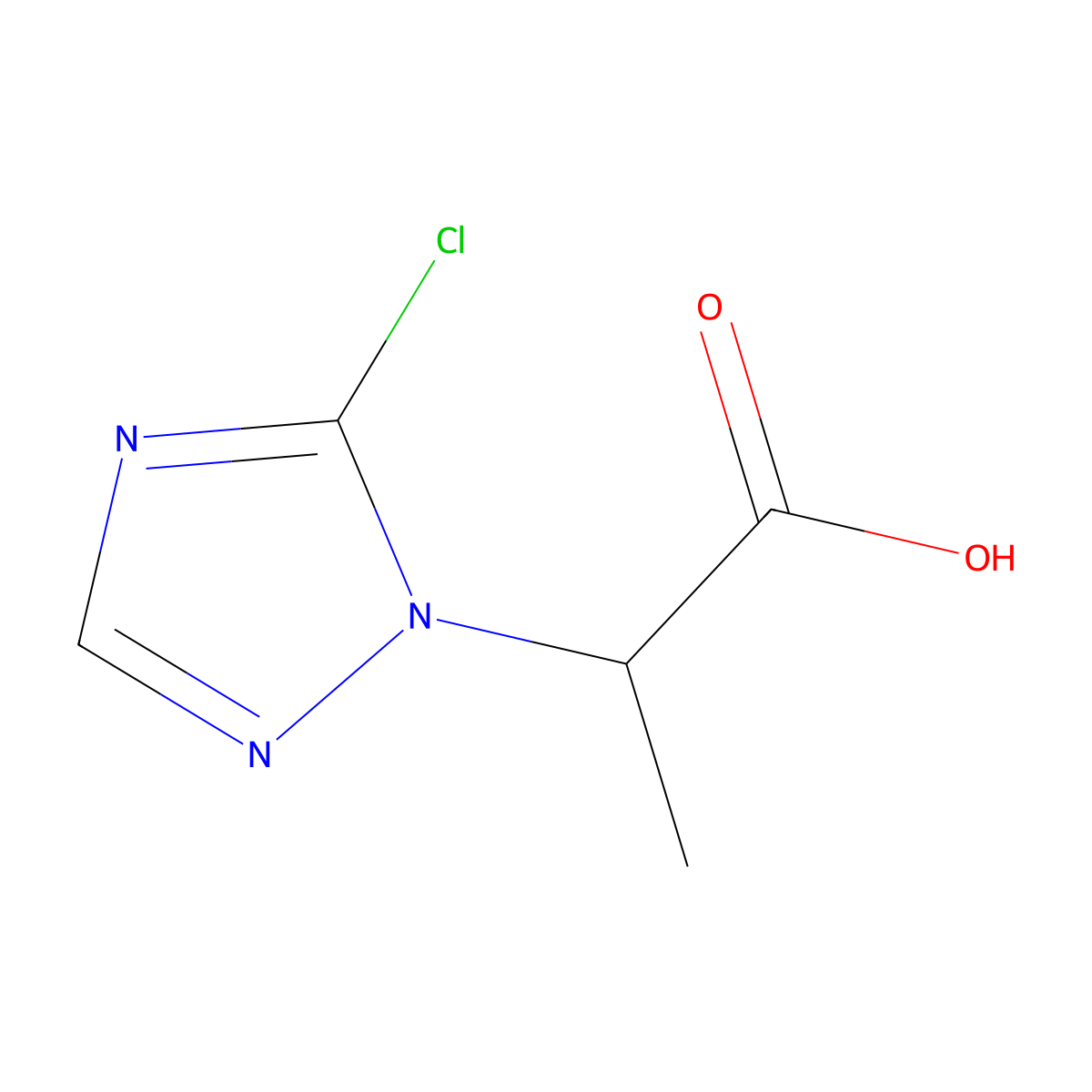 2-(5-chloro-1H-1,2,4-triazol-1-yl)propanoic acid molecular structure, CAS 1790365-80-8