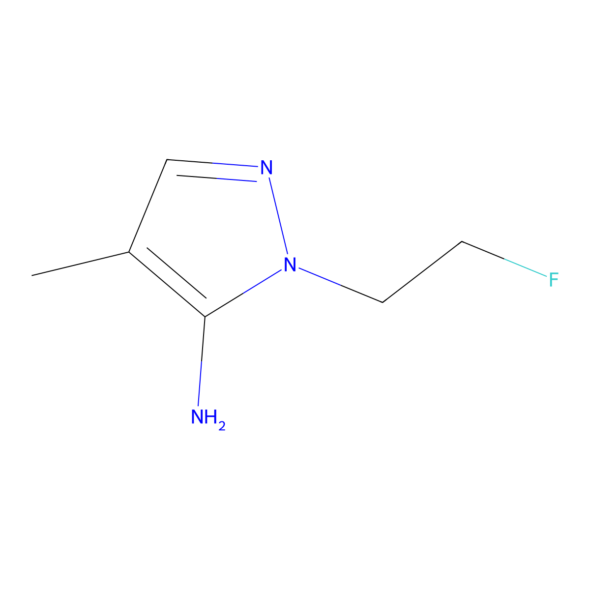 1-(2-fluoroethyl)-4-methyl-1H-pyrazol-5-amine molecular structure, CAS 1790365-91-1