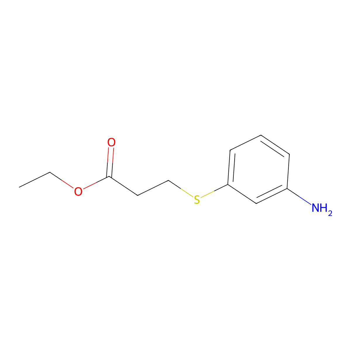 Ethyl 3-((3-aminophenyl)thio)propanoate molecular structure, CAS 179038-77-8