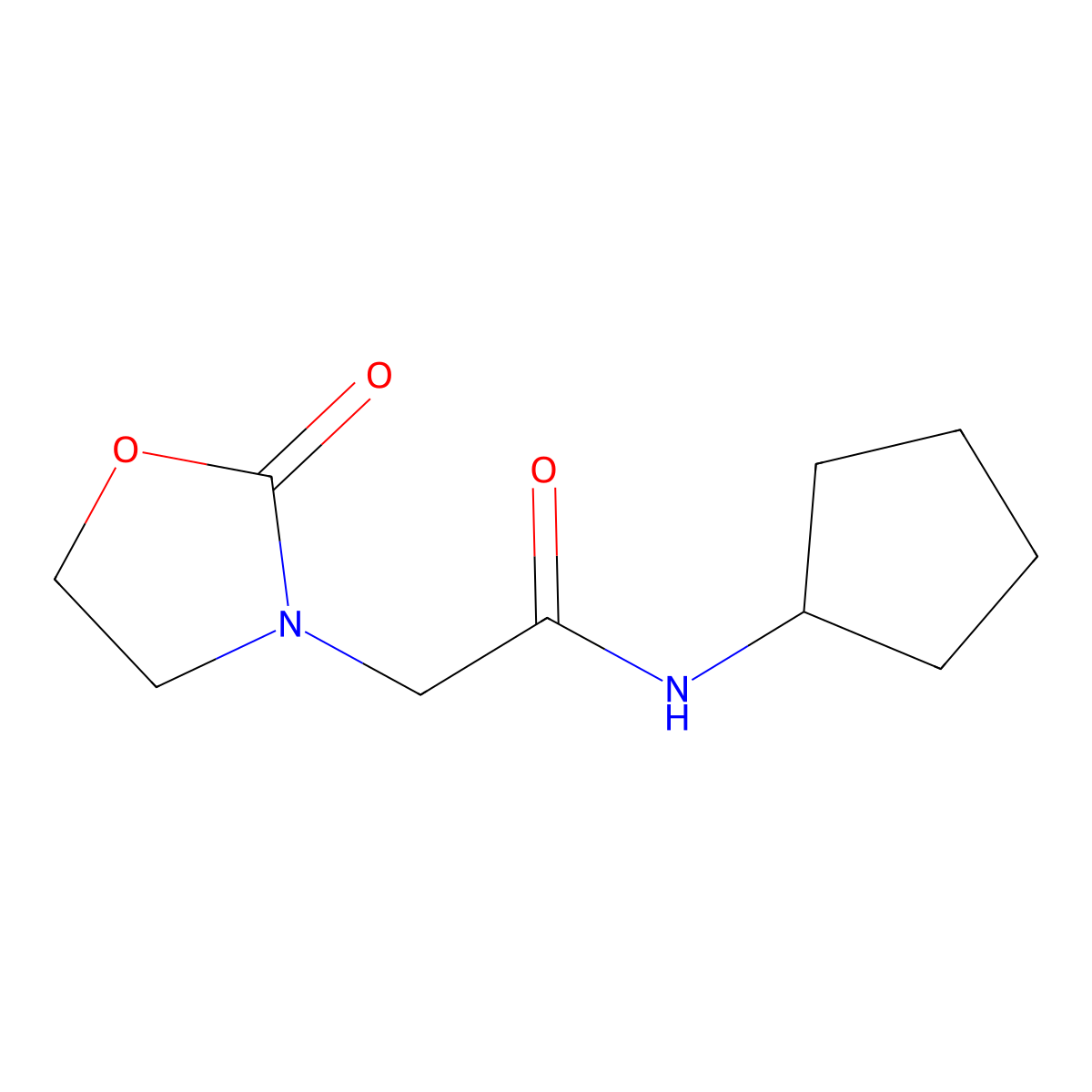 N-Cyclopentyl-2-(2-oxo-1,3-oxazolidin-3-yl)acetamide molecular structure, CAS 1790403-01-8