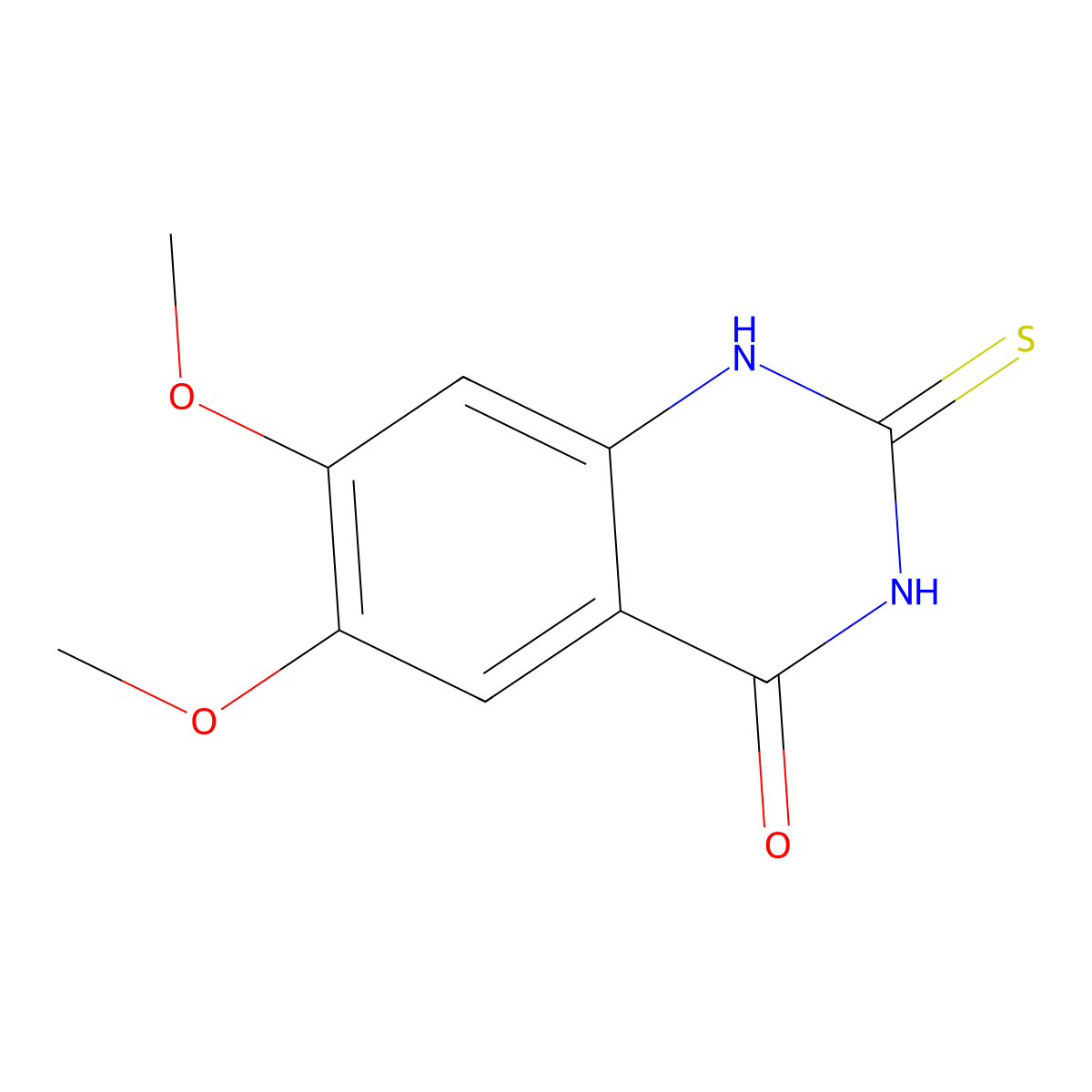 2-Mercapto-6,7-dimethoxyquinazolin-4(3H)-one molecular structure, CAS 179041-00-0