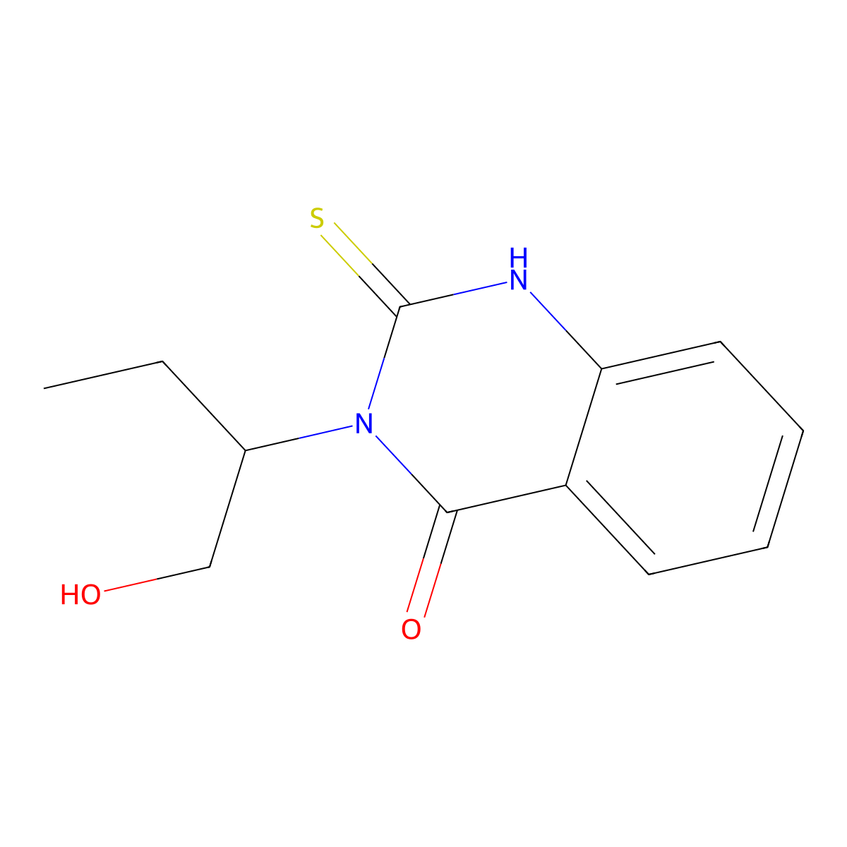 3-(1-Hydroxybutan-2-yl)-2-sulfanyl-3,4-dihydroquinazolin-4-one molecular structure, CAS 179041-13-5