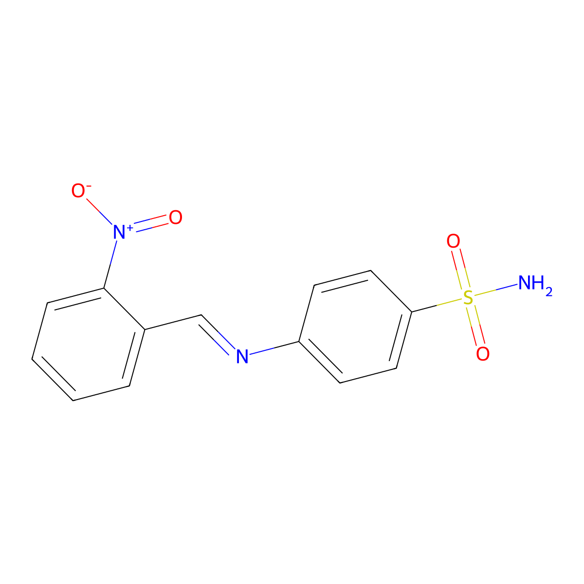 4-[(2-Nitrobenzylidene)amino]benzenesulfonamide molecular structure, CAS 179044-08-7