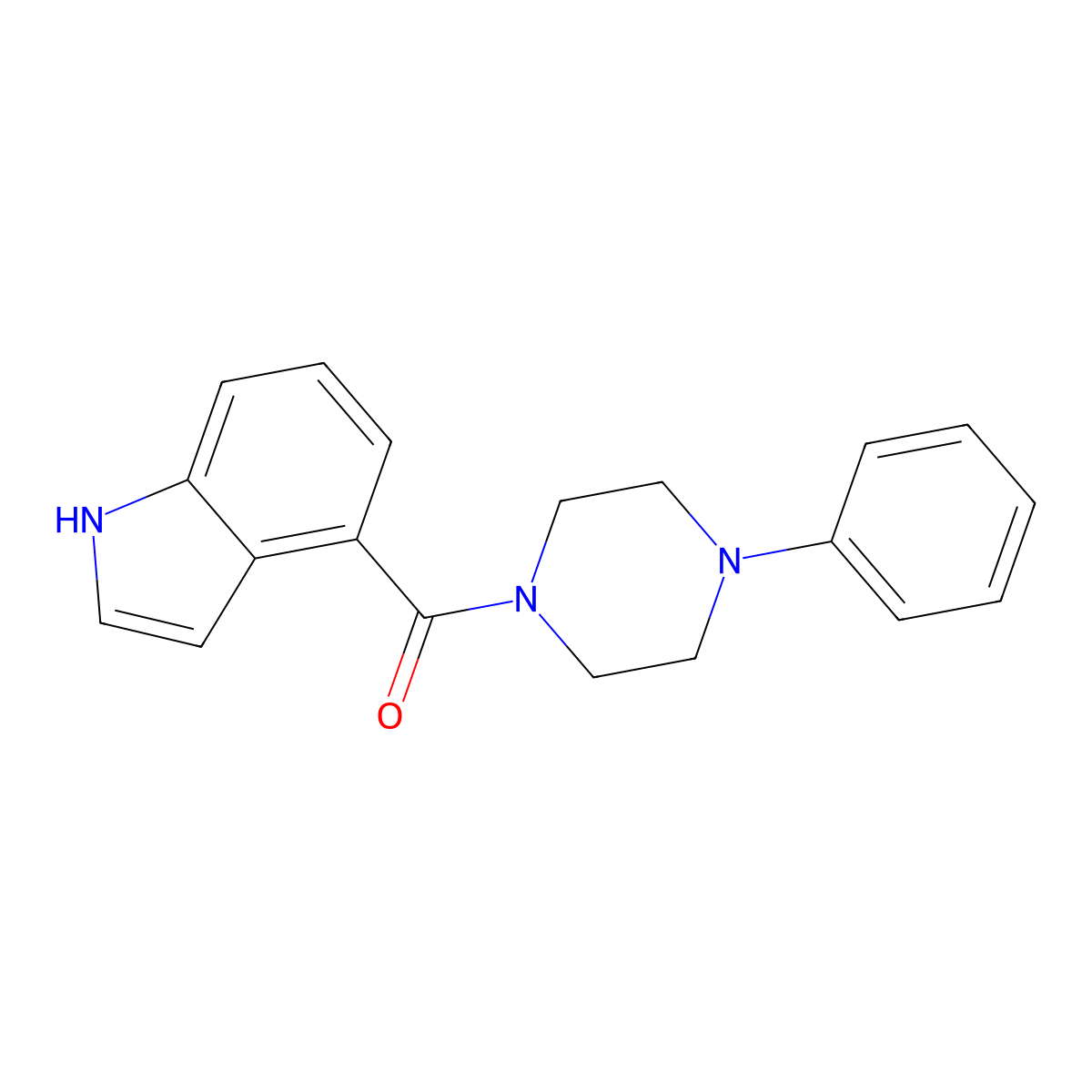 4-(4-phenylpiperazine-1-carbonyl)-1H-indole molecular structure, CAS 1790478-54-4