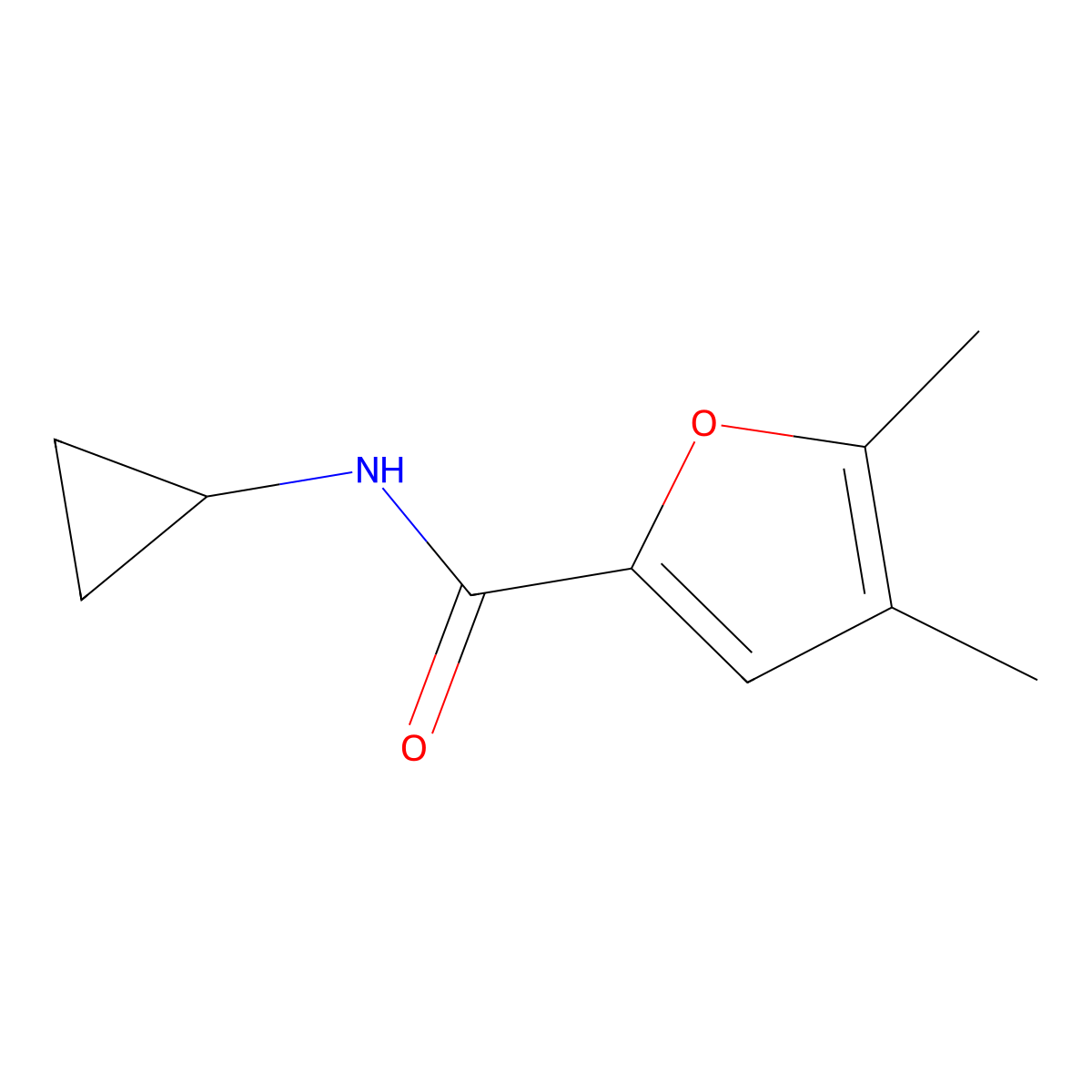 N-Cyclopropyl-4,5-dimethyl-2-furancarboxamide molecular structure, CAS 1790493-33-2